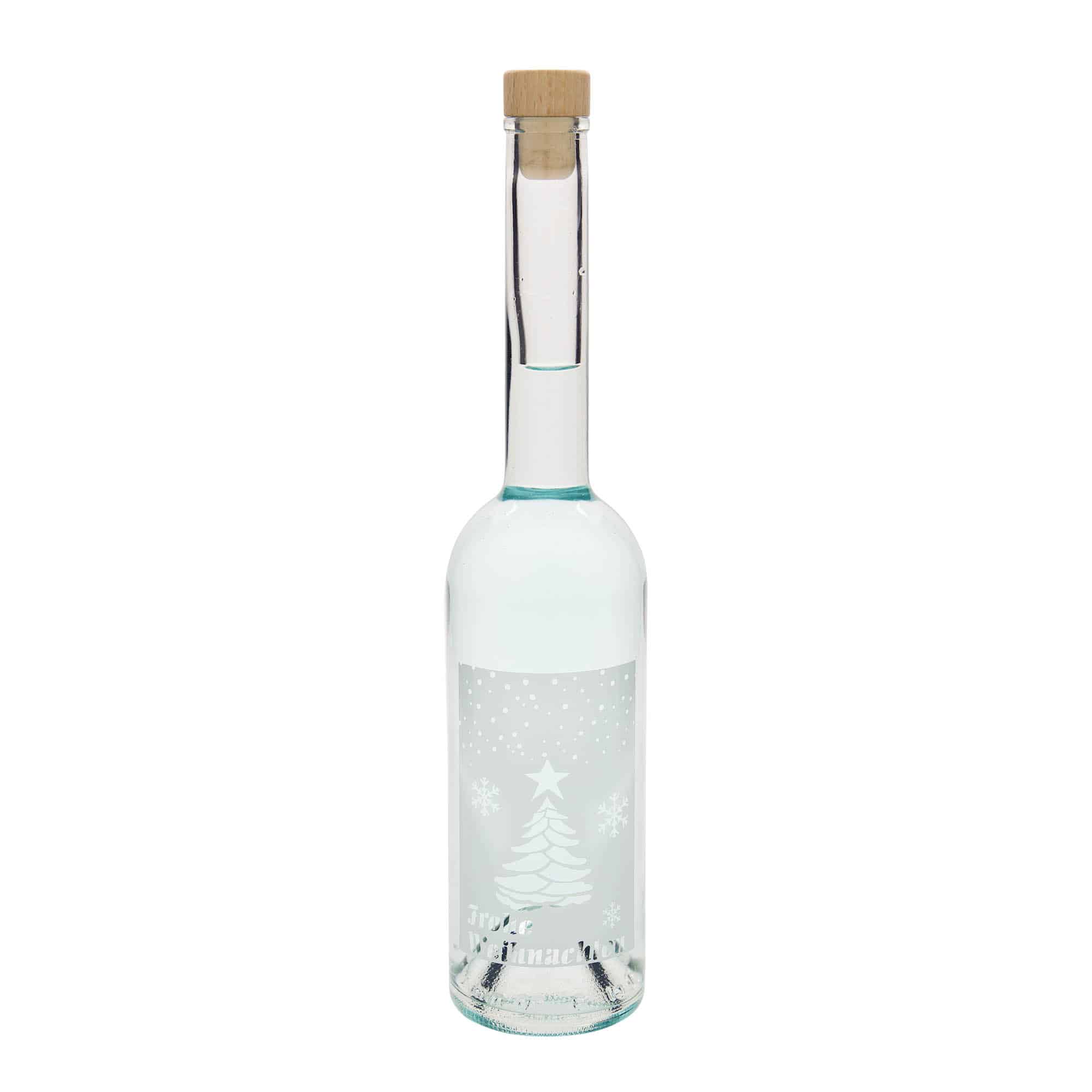 500 ml staklena boca 'Opera', motiv: Bijeli Božić, grlo: plutanje