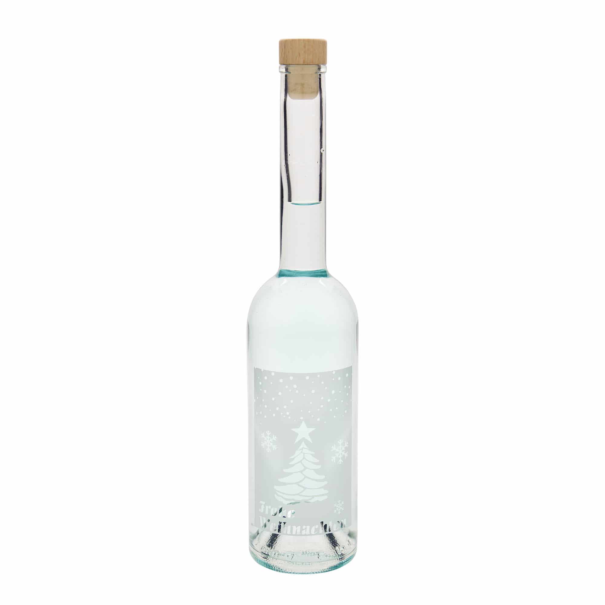 500 ml staklena boca 'Opera', motiv: Bijeli Božić, grlo: plutanje