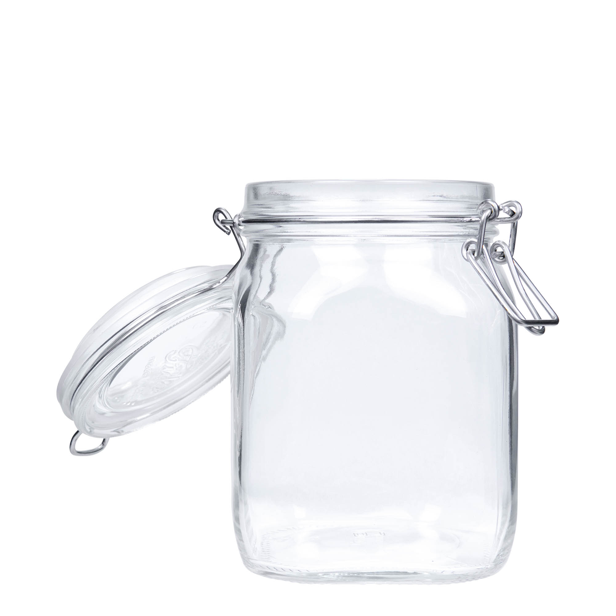 1.000 ml staklena tegla s žičanim zatvaračem 'Fido', četvrtasta, otvor: žičani zatvarač 1.000 ml staklena tegla s žičanim zatvaračem 'Fido', četvrtasta, otvor: žičani zatvarač