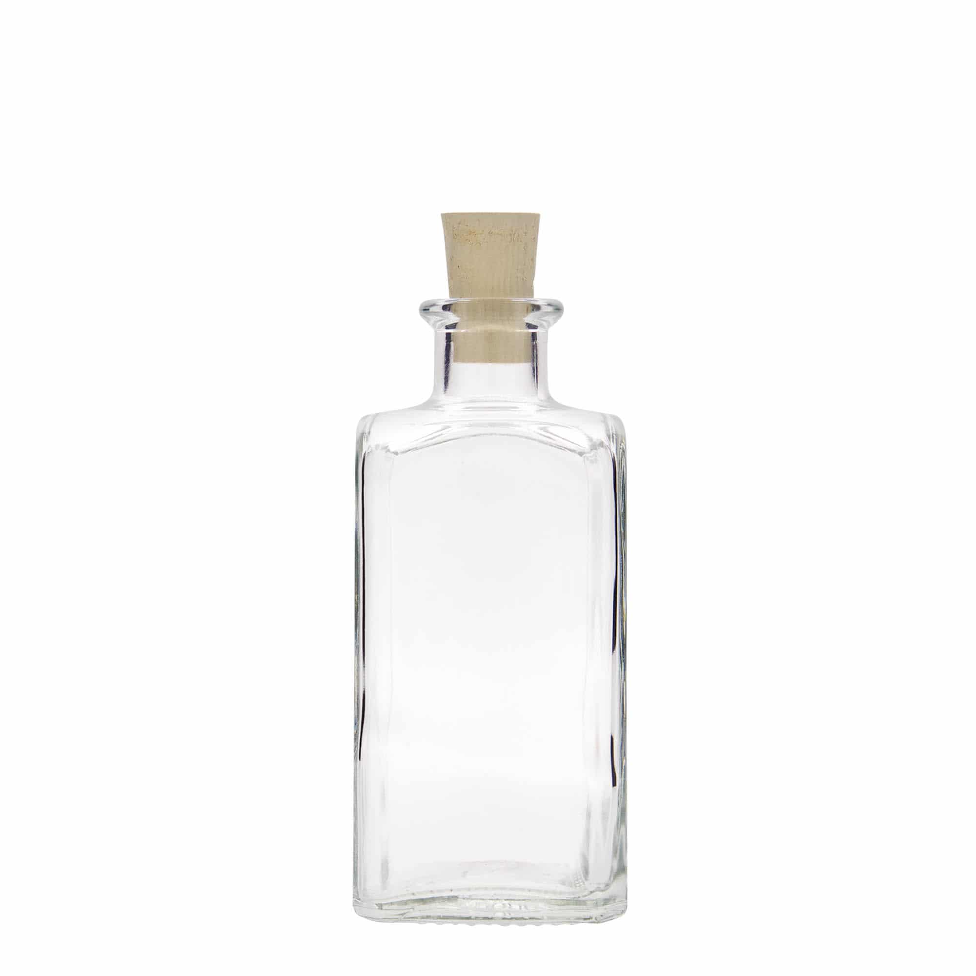 250 ml staklena boca Apotheker Carré, kvadratna, grlo: pluta