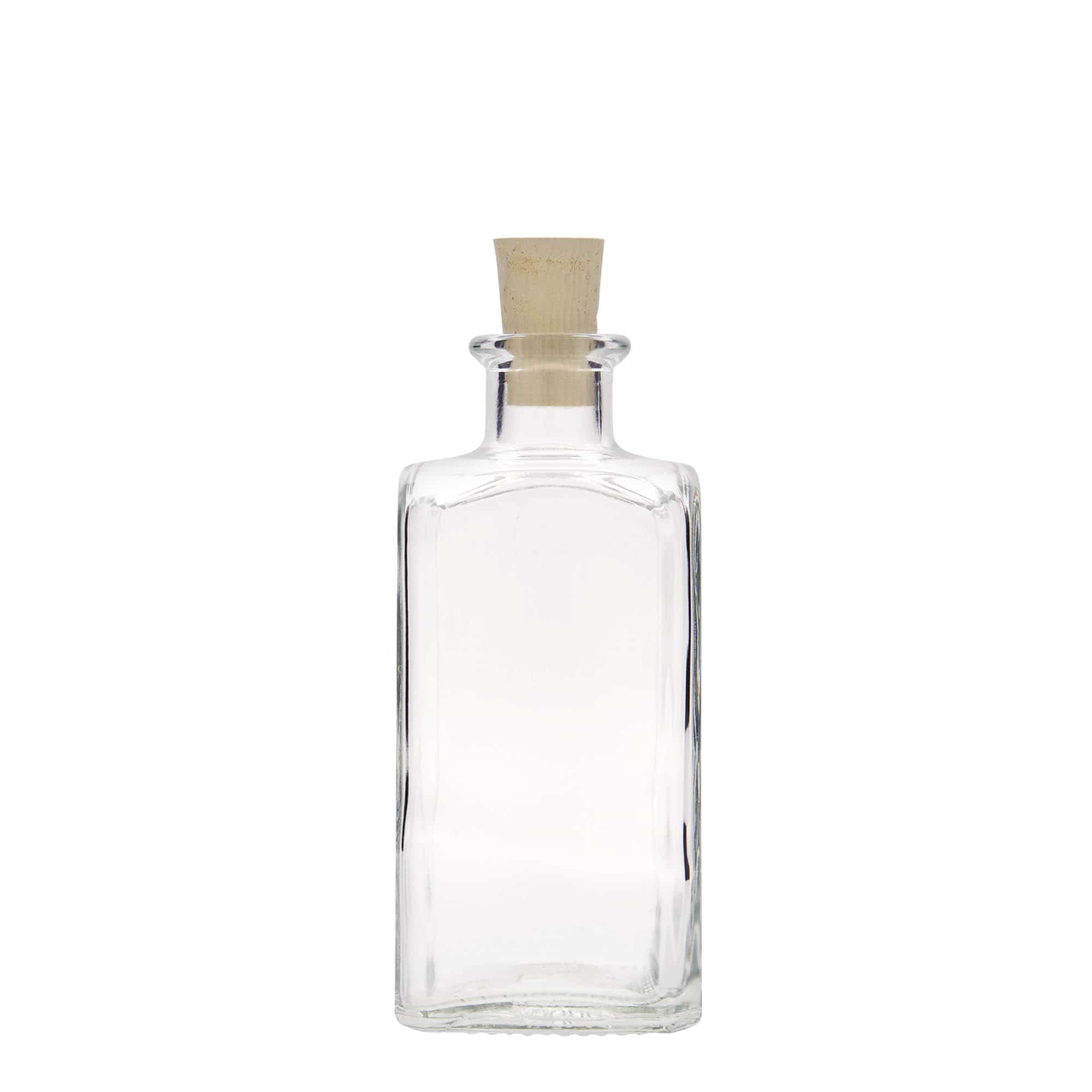 250 ml staklena boca Apotheker Carré, kvadratna, grlo: pluta