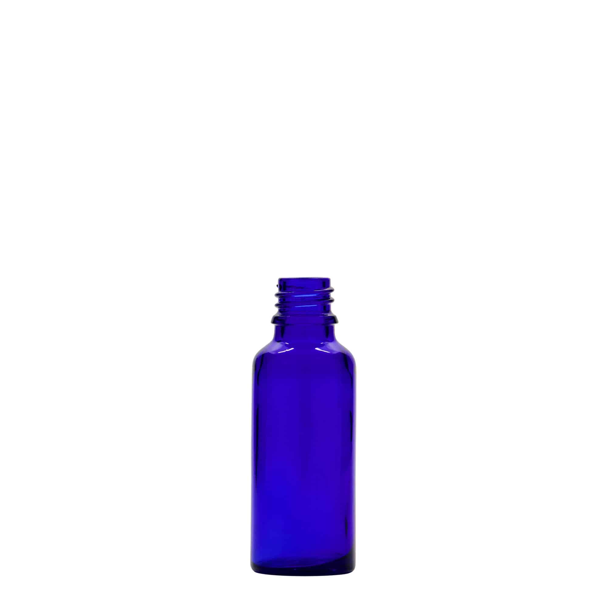 Farmaceutska boca 30 ml, staklo, kraljevski plava, otvor: DIN 18 Farmaceutska boca 30 ml, staklo, kraljevski plava, otvor: DIN 18