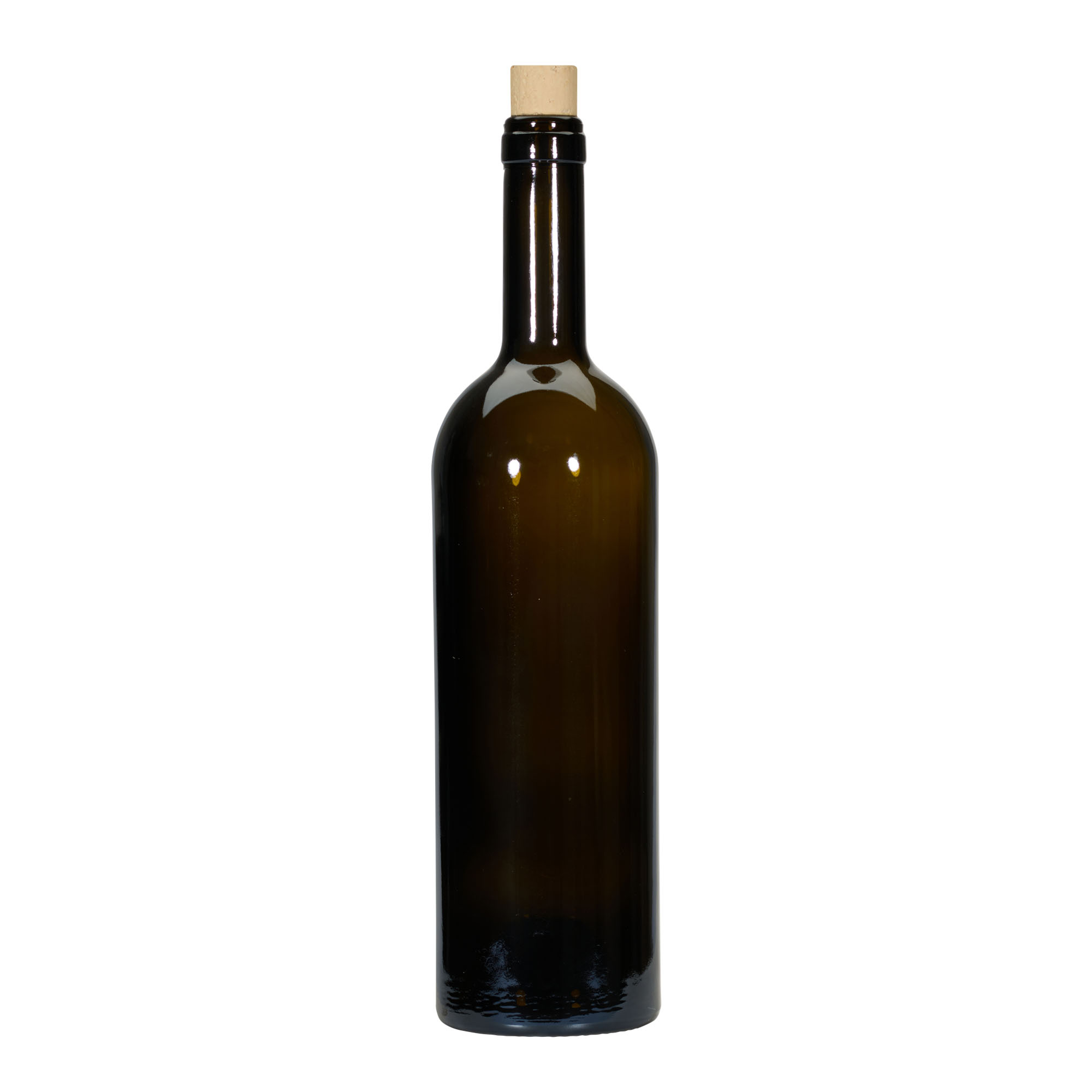 750 ml vinska boca 'Golia', antikno zelena, otvor: pluta