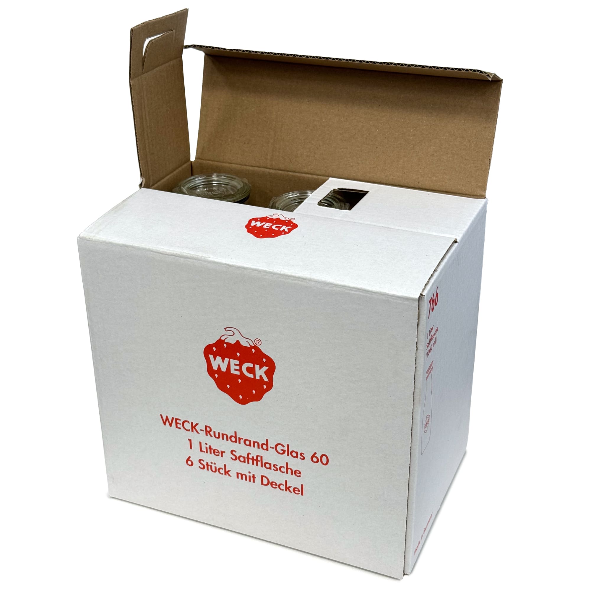 6x 1000 ml WECK-boca za sok sa staklenim poklopcem RR 60