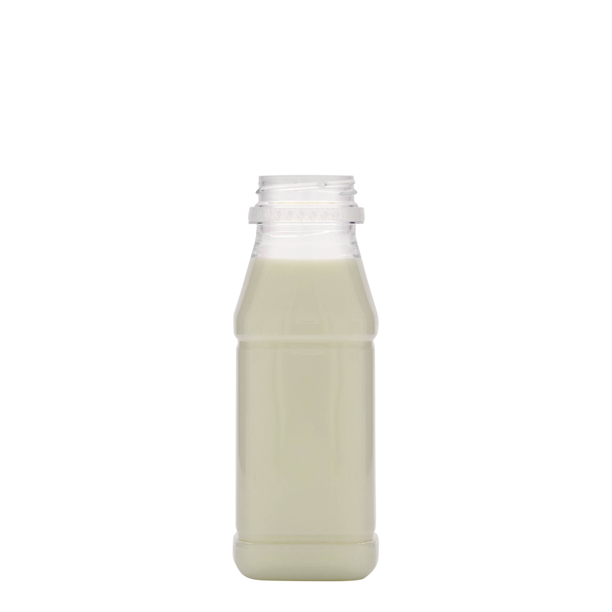250 ml PET-boca 'Milk and Juice Carré', kvadratna, plastika, grlo: 38 mm