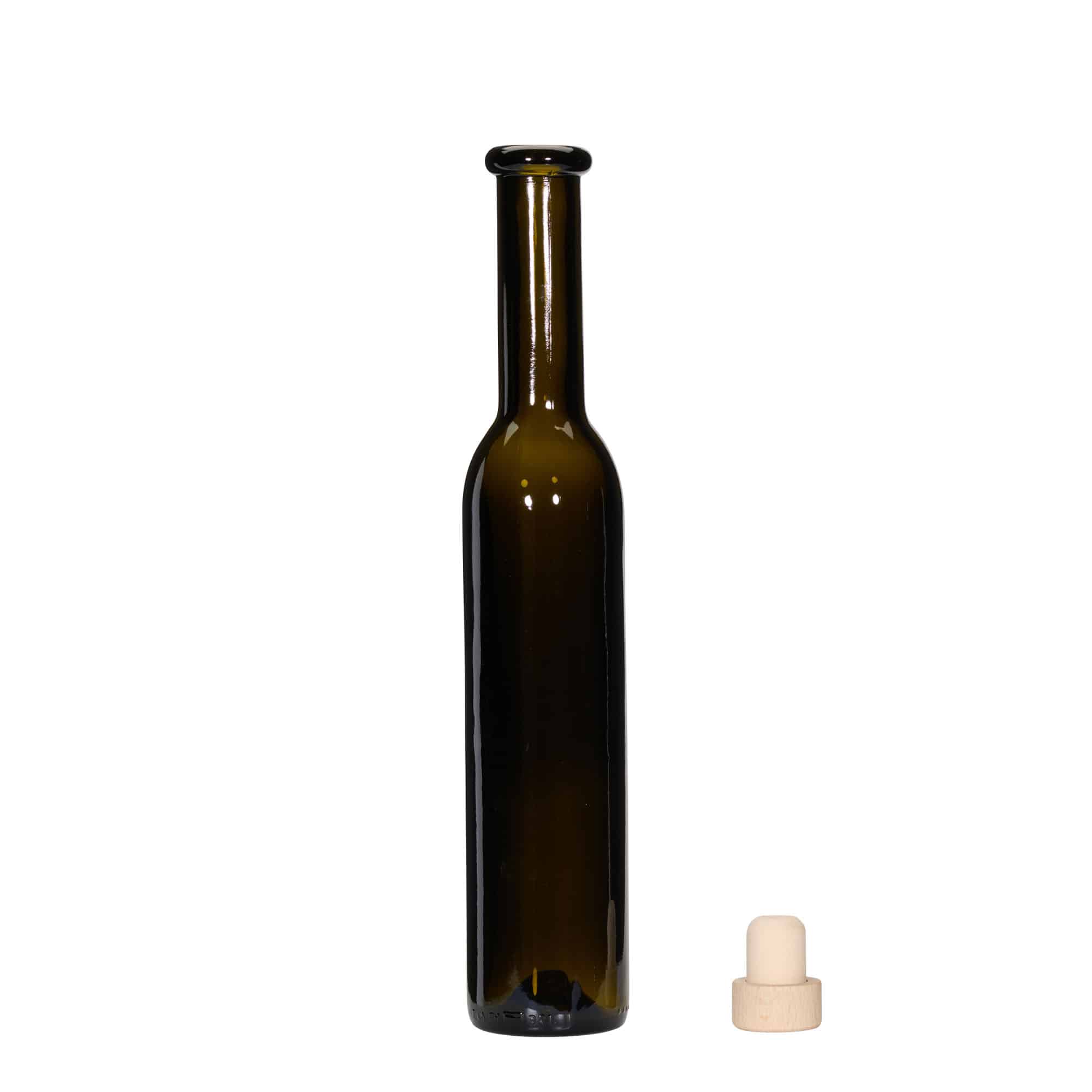 250 ml staklena boca 'Rocky', antikno zelena, otvor: pluta