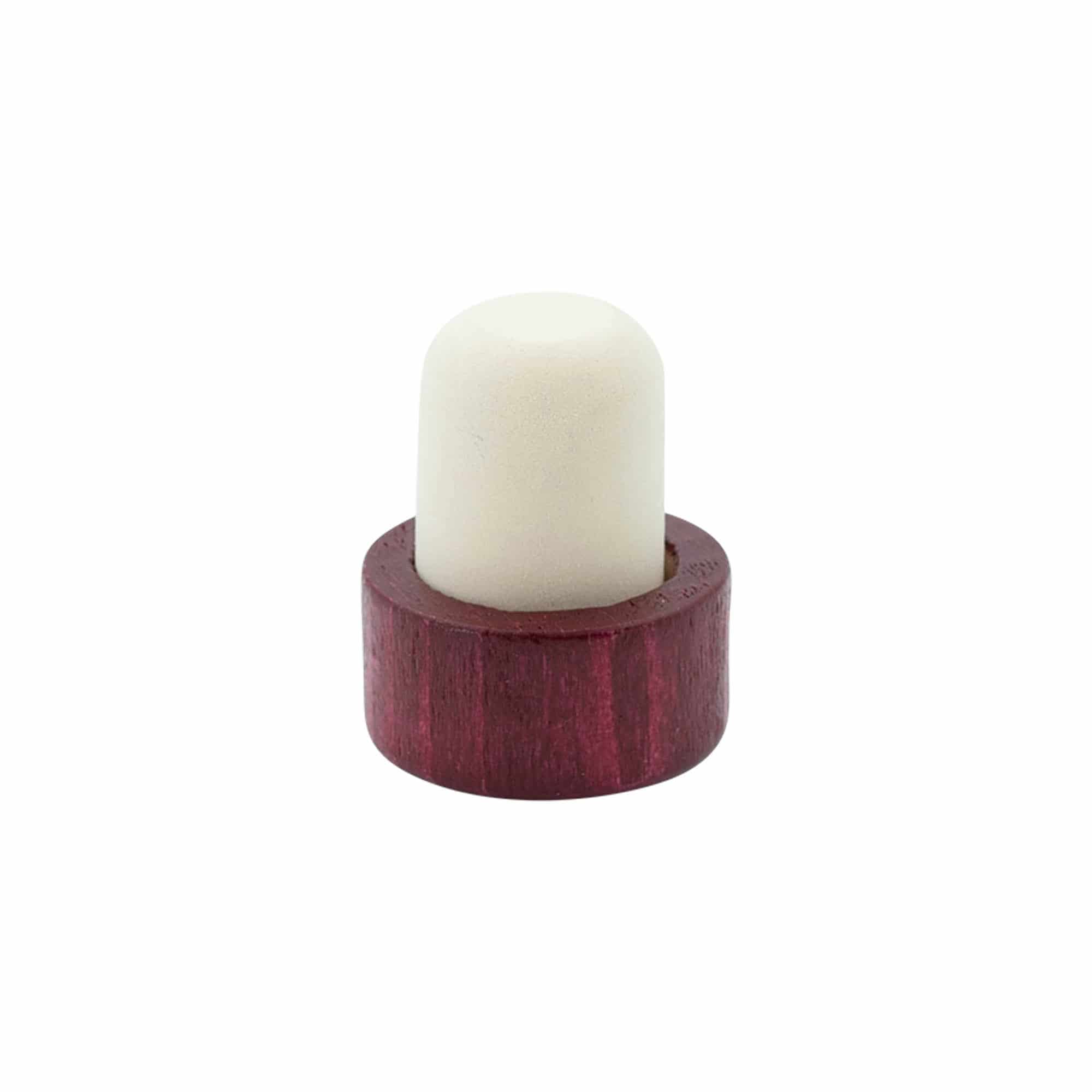 Čep s drškom 19 mm, drvo/plastika, bordo crvena, za otvor: pluta