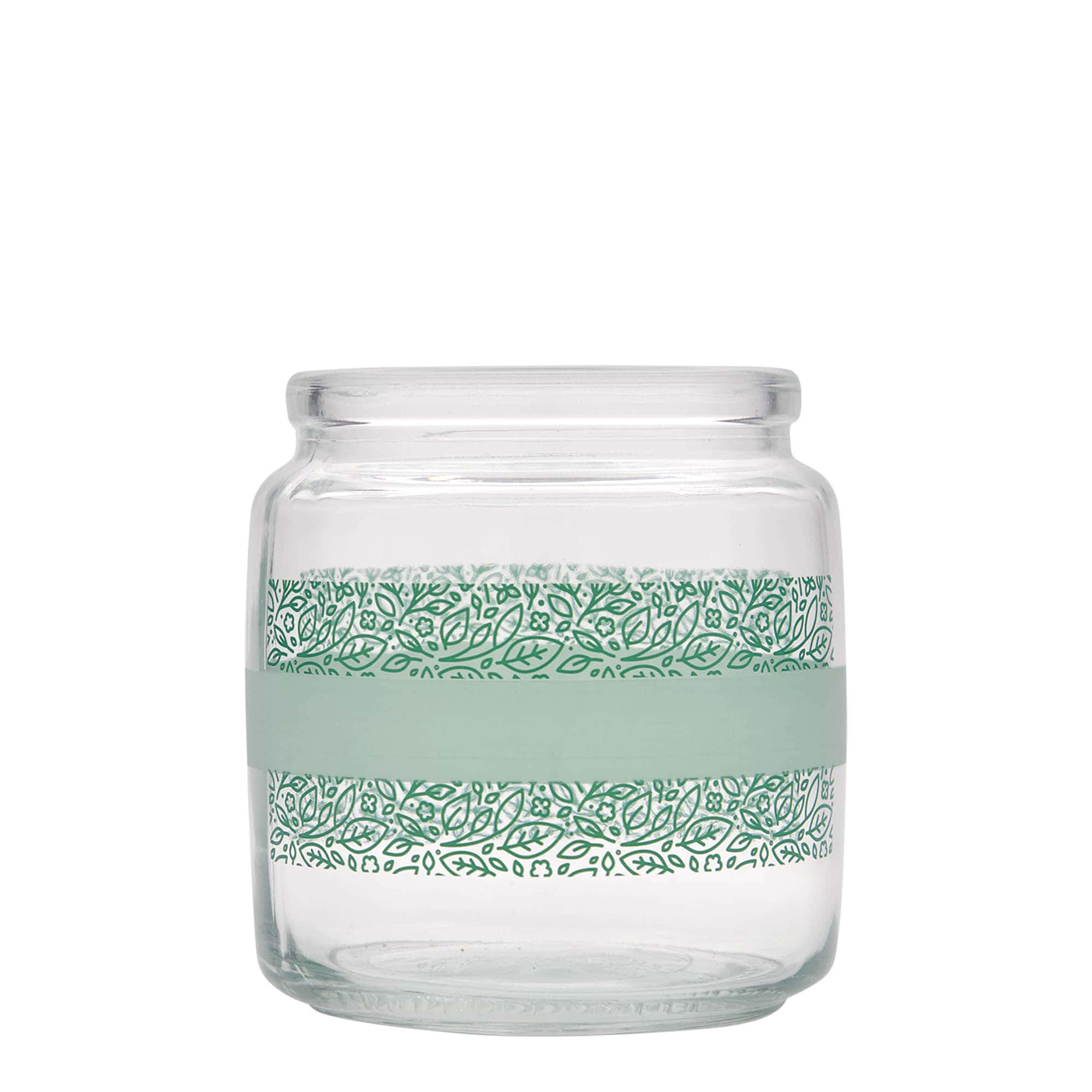 750 ml staklena boca s čepom 'Giara', motiv: Naturalmente verde, otvor: čep