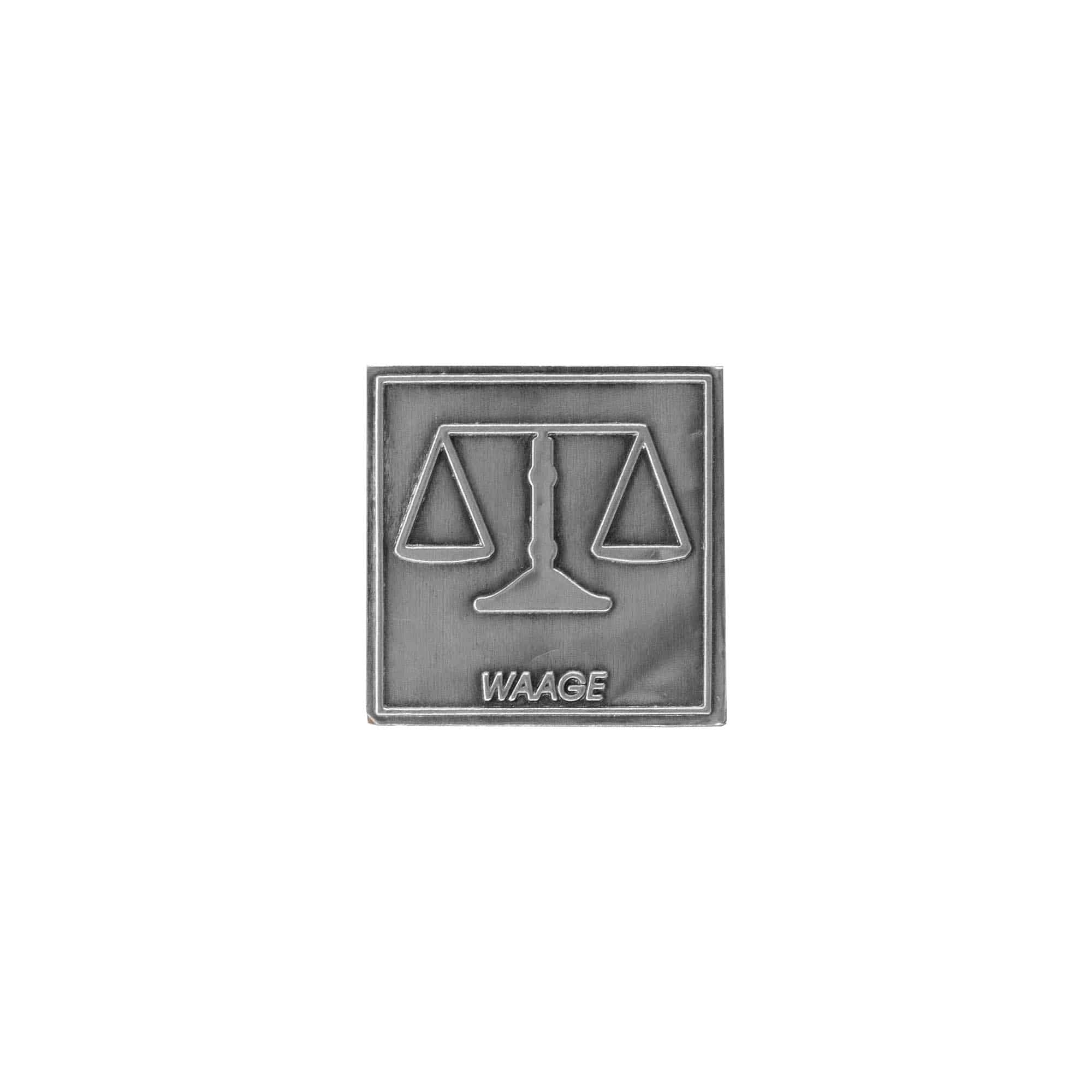 Kositrena naljepnica 'Vaga', kvadratna, metal, srebro Kositrena naljepnica 'Vaga', kvadratna, metal, srebro