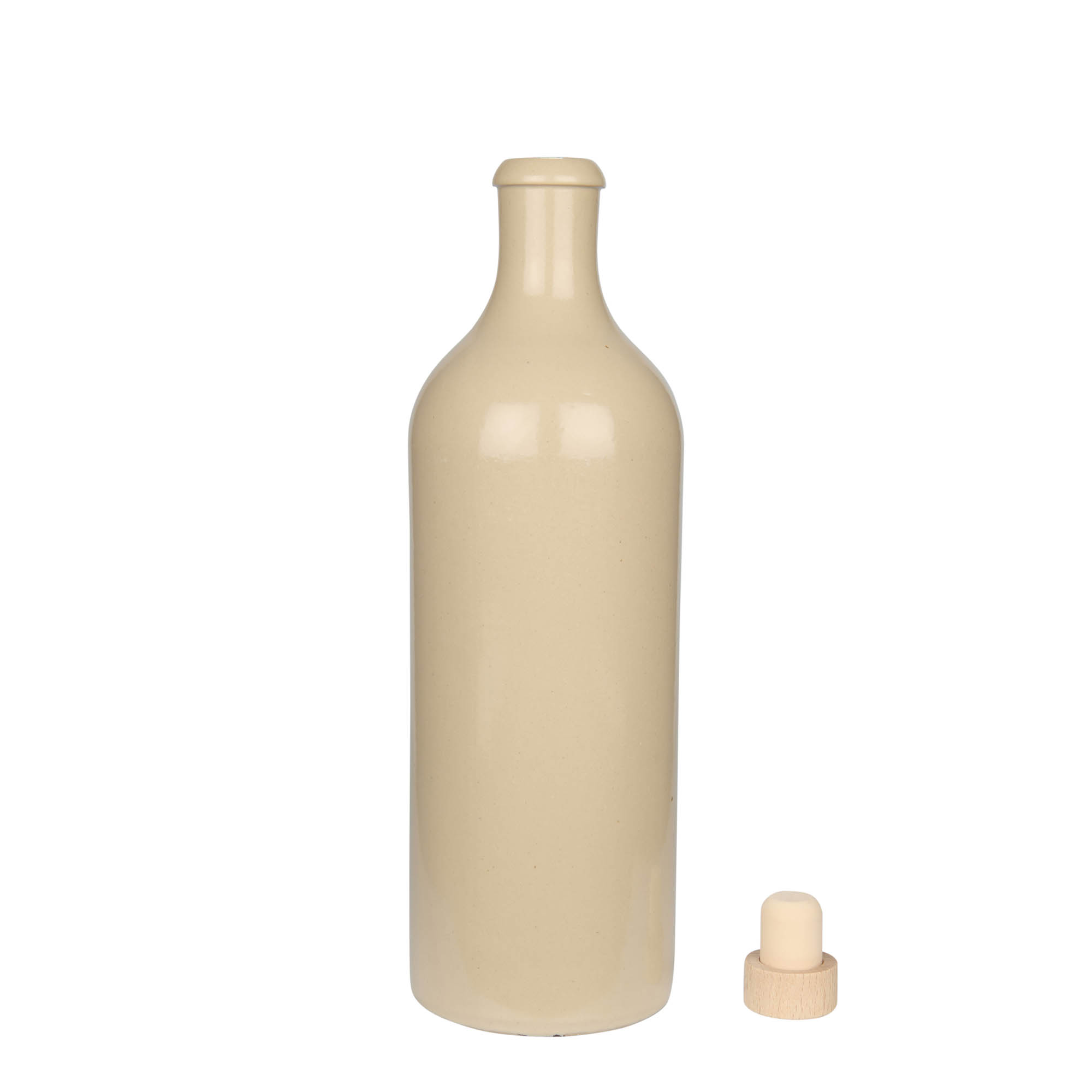 750 ml glineni vrč, kameno posuđe, bež, otvor: pluta