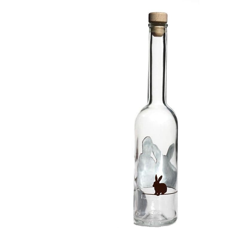 500 ml staklena boca 'Opera', motiv: zec, grlo: pluta