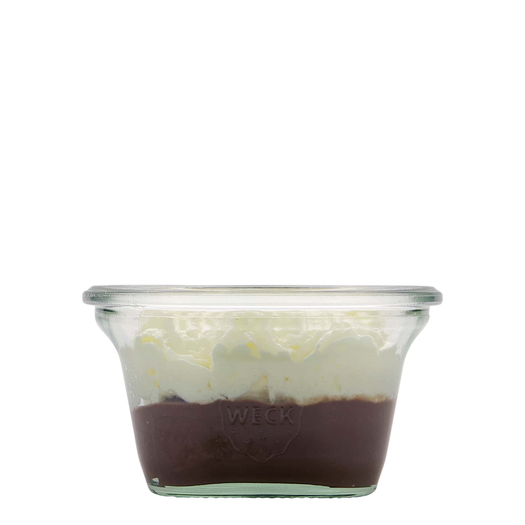 290 ml WECK Quadro staklenka, četvrtasta, otvor: okrugli rub