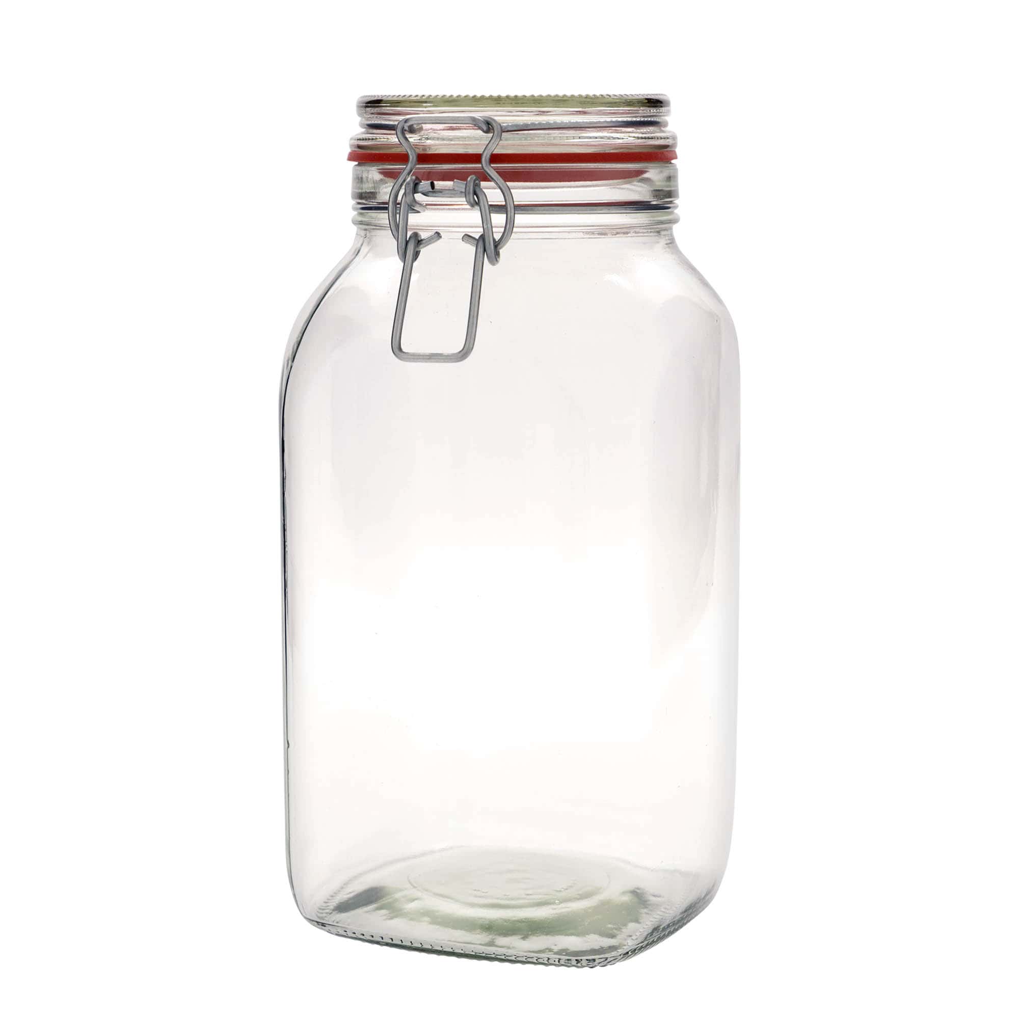 Staklenka s hermetičkim poklopcem 2590 ml, kvadratna, otvor: hermetički poklopac