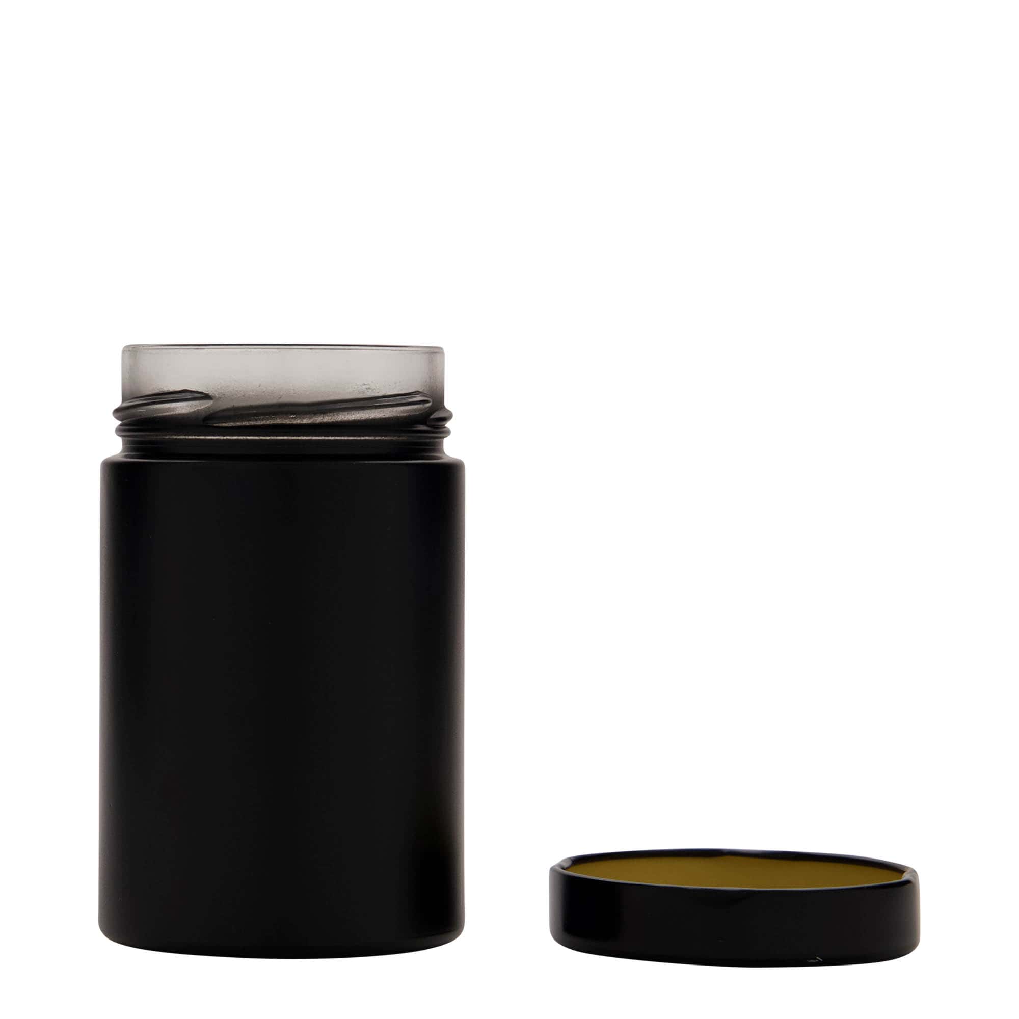 Okrugla staklenka 327 ml 'Aurora', crna, otvor: Deep Twist Off (DTO 66)