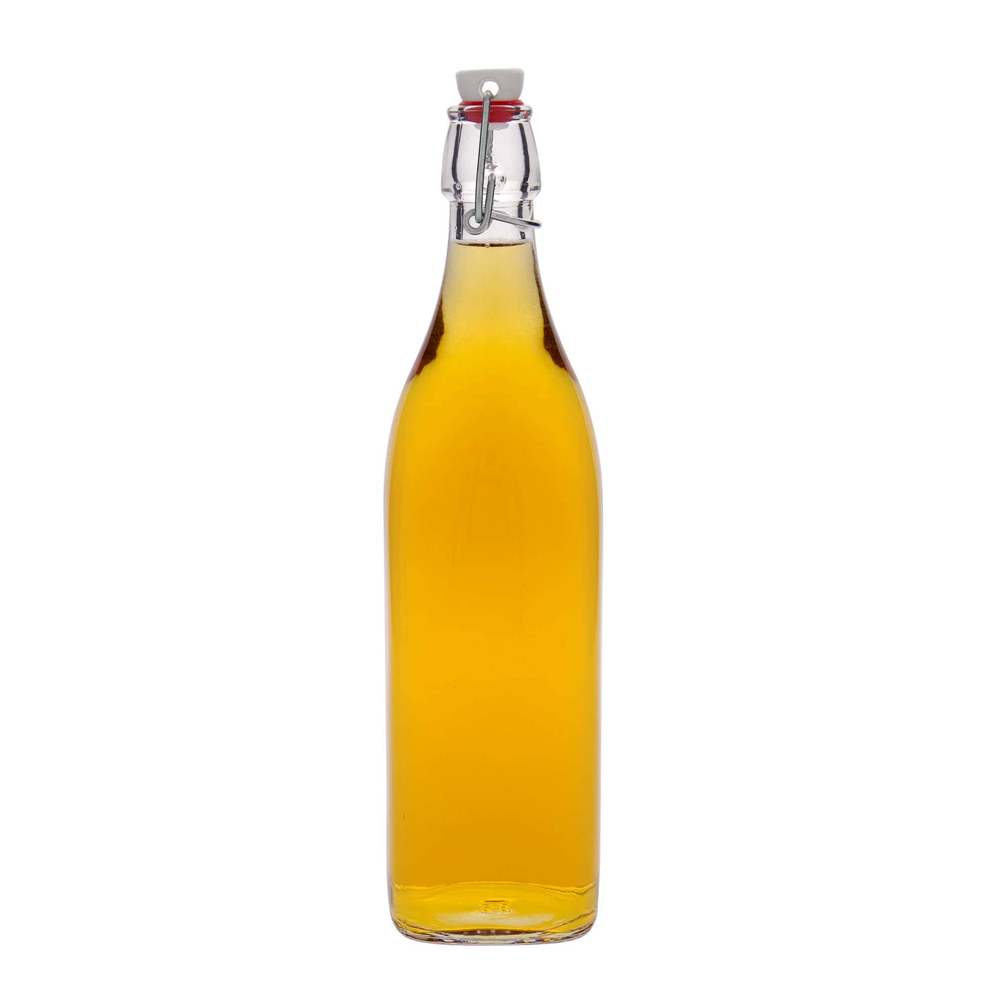 1.000 ml staklena boca 'Swing, četvrtasta, grlo: zatvarač s kopčom'
