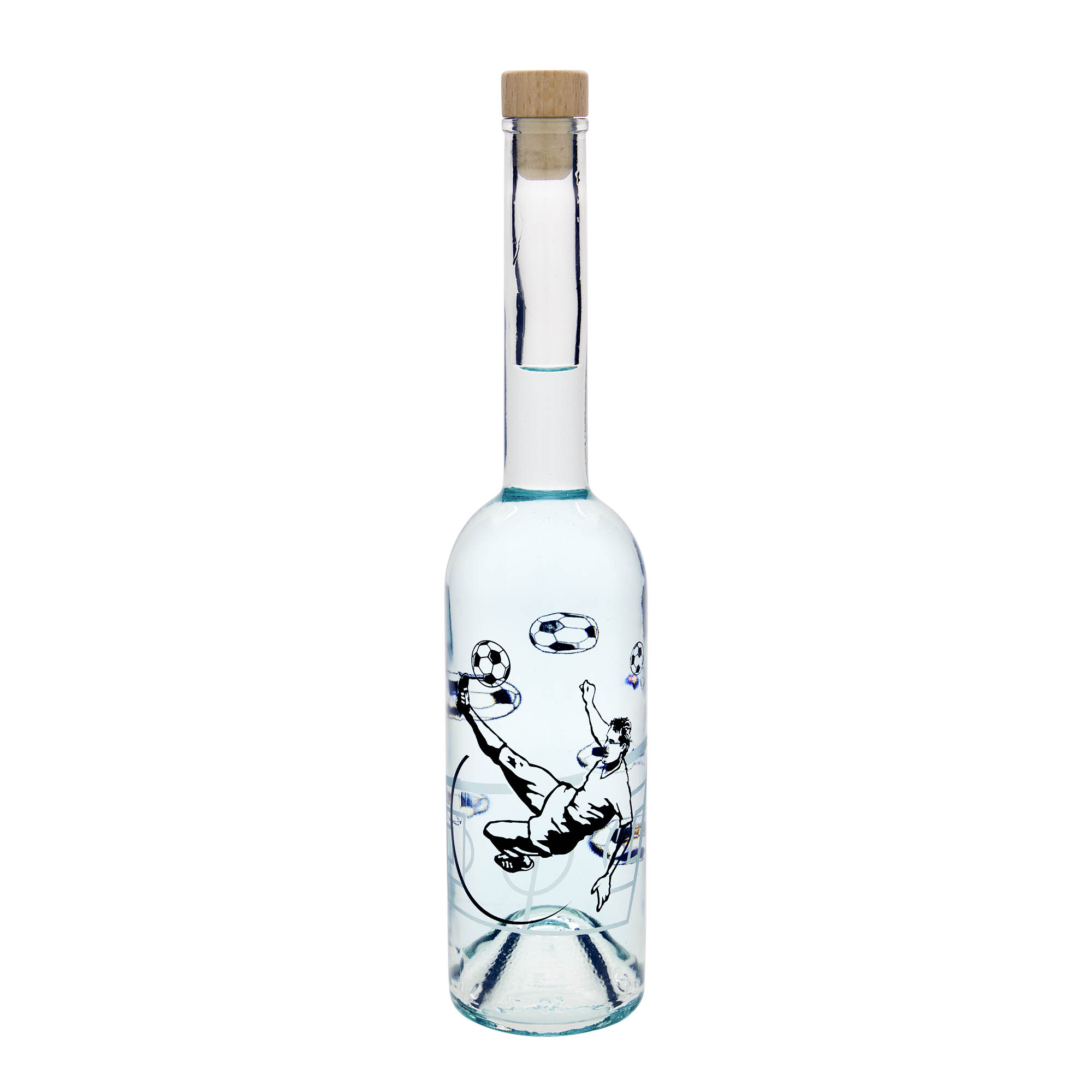 500 ml staklena boca 'Opera', motiv: nogometaš, grlo: pluta 500 ml staklena boca 'Opera', motiv: nogometaš, grlo: pluta