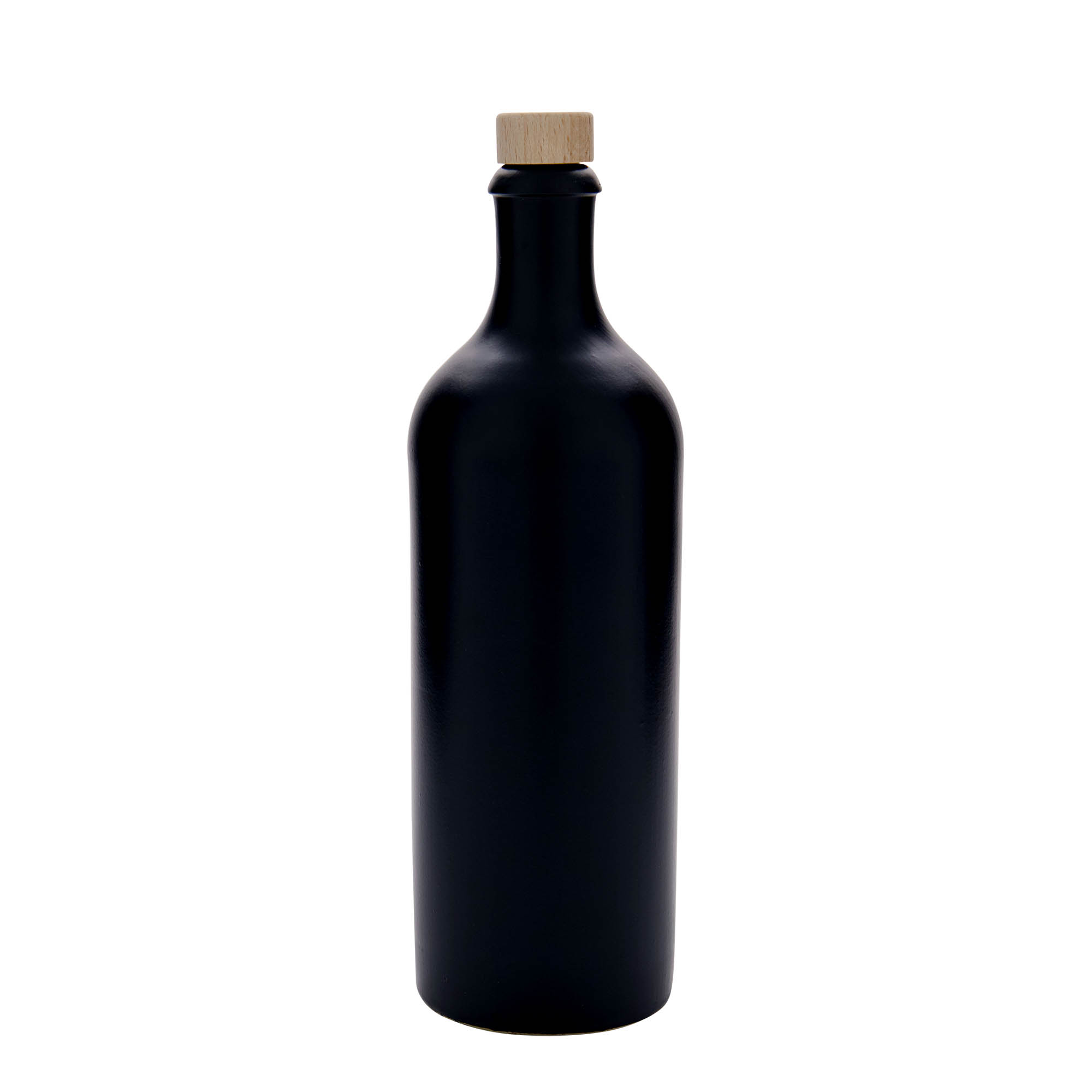 750 ml glineni vrč, kamenina, crni, otvor: pluta