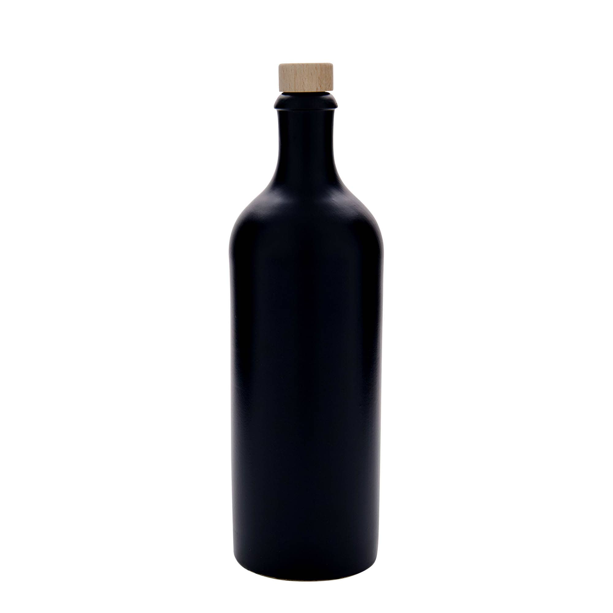 750 ml glineni vrč, kamenina, crni, otvor: pluta