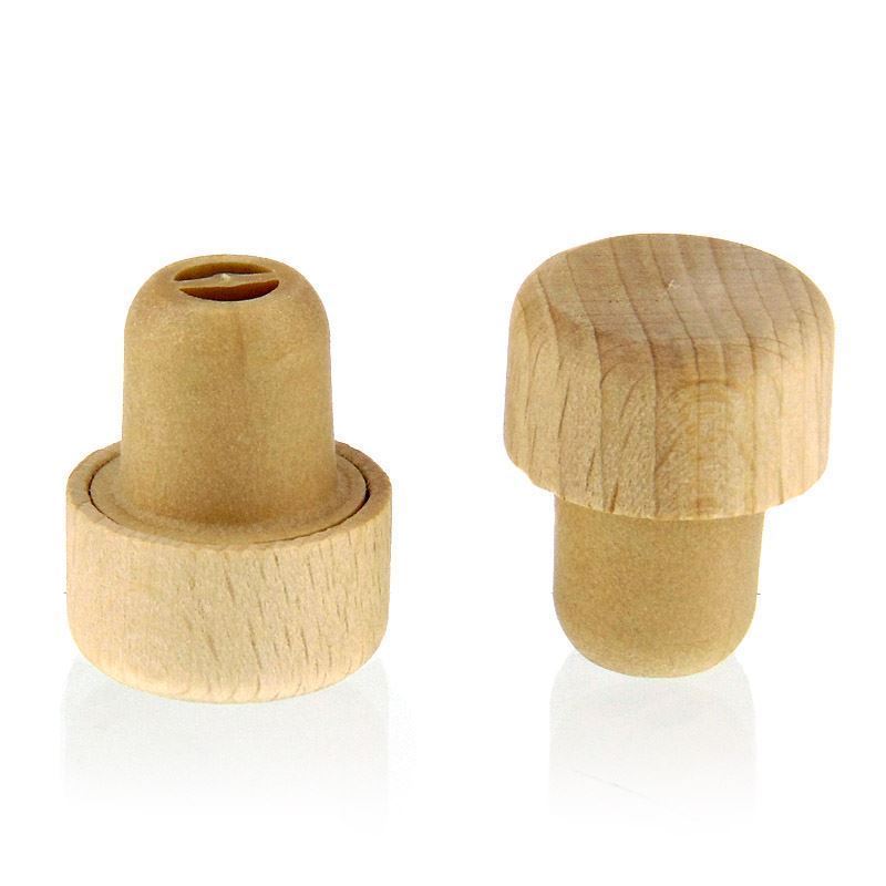 Pluteni čep s glavom s dozirnim otvorom 19 mm, plastika-drvo, više boja, za otvor: pluteni čep