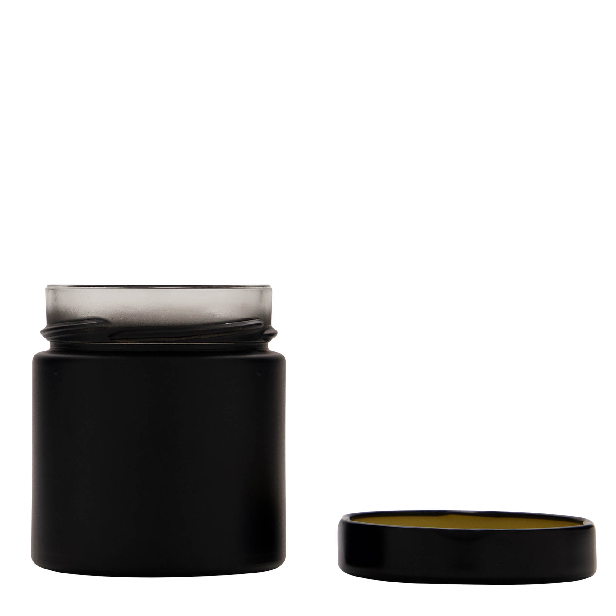 220 ml okrugla staklenka 'Aurora', crna, otvor: Deep-Twist-Off (DTO 66)