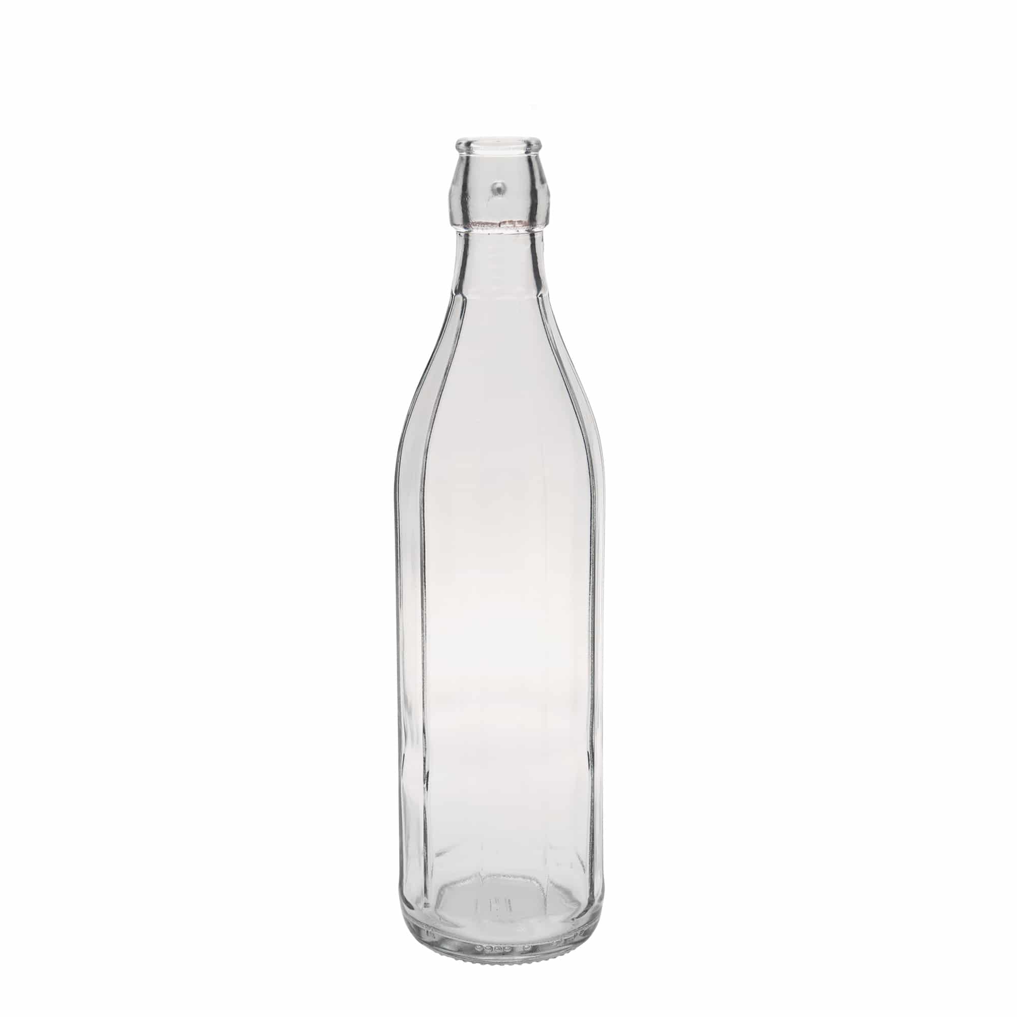 750 ml staklena boca 'Bravo', desetostrana, grlo: zatvarač s kopčom