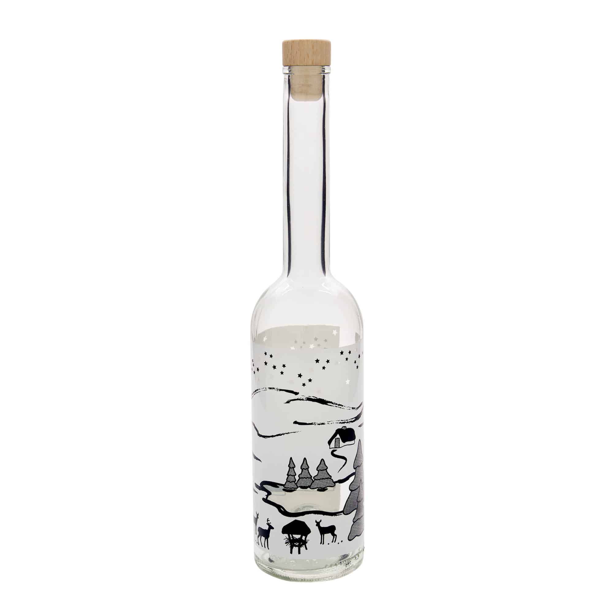 500 ml staklena boca 'Opera', motiv: Zimski san-Bianco, grlo: plutanje