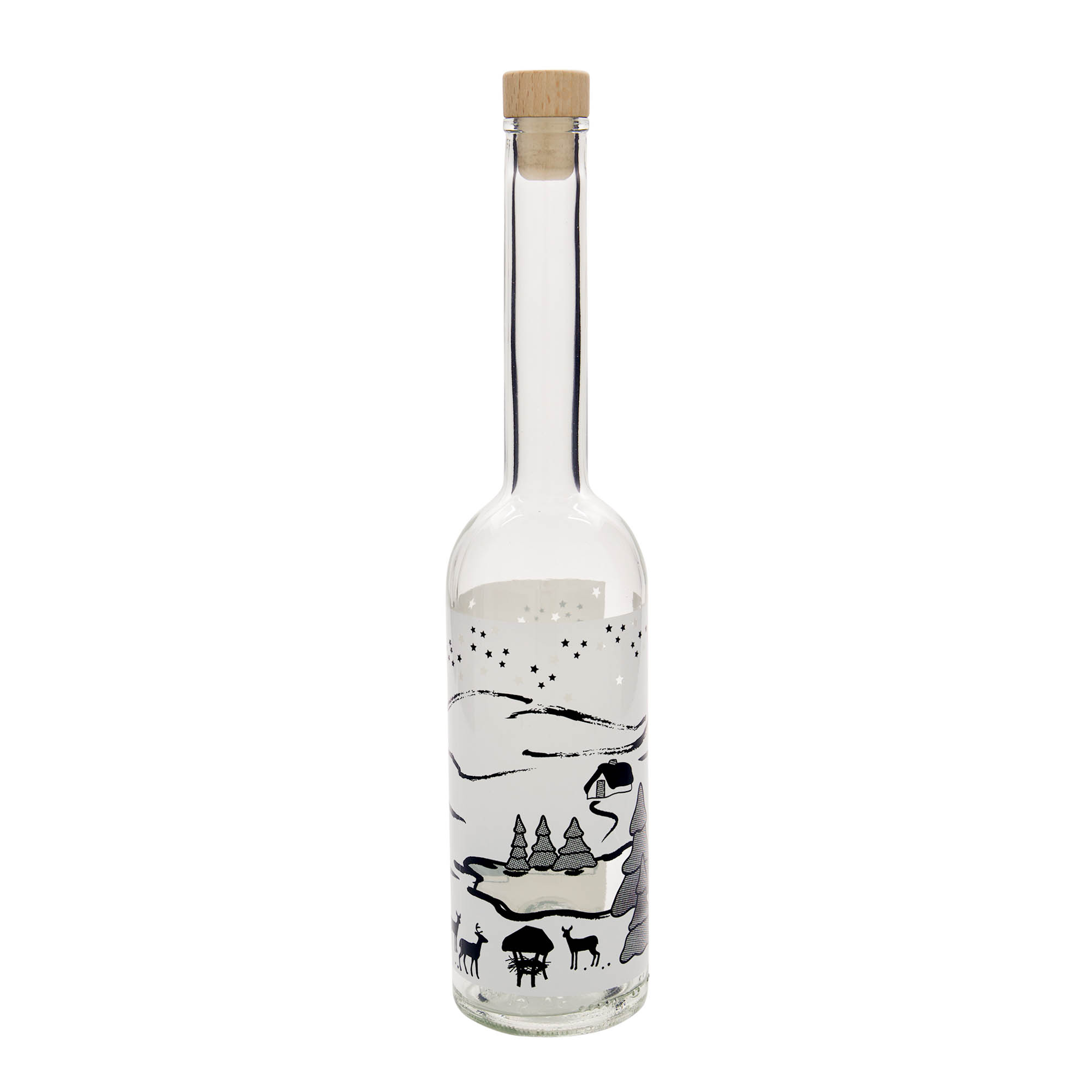 500 ml staklena boca 'Opera', motiv: Zimski san-Bianco, grlo: plutanje 500 ml staklena boca 'Opera', motiv: Zimski san-Bianco, grlo: plutanje