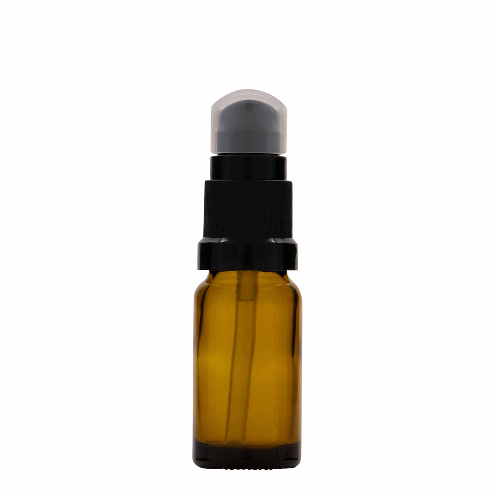 10 ml medicinska bočica s pumpicom za losion, staklena, smeđa, grlo: DIN 18