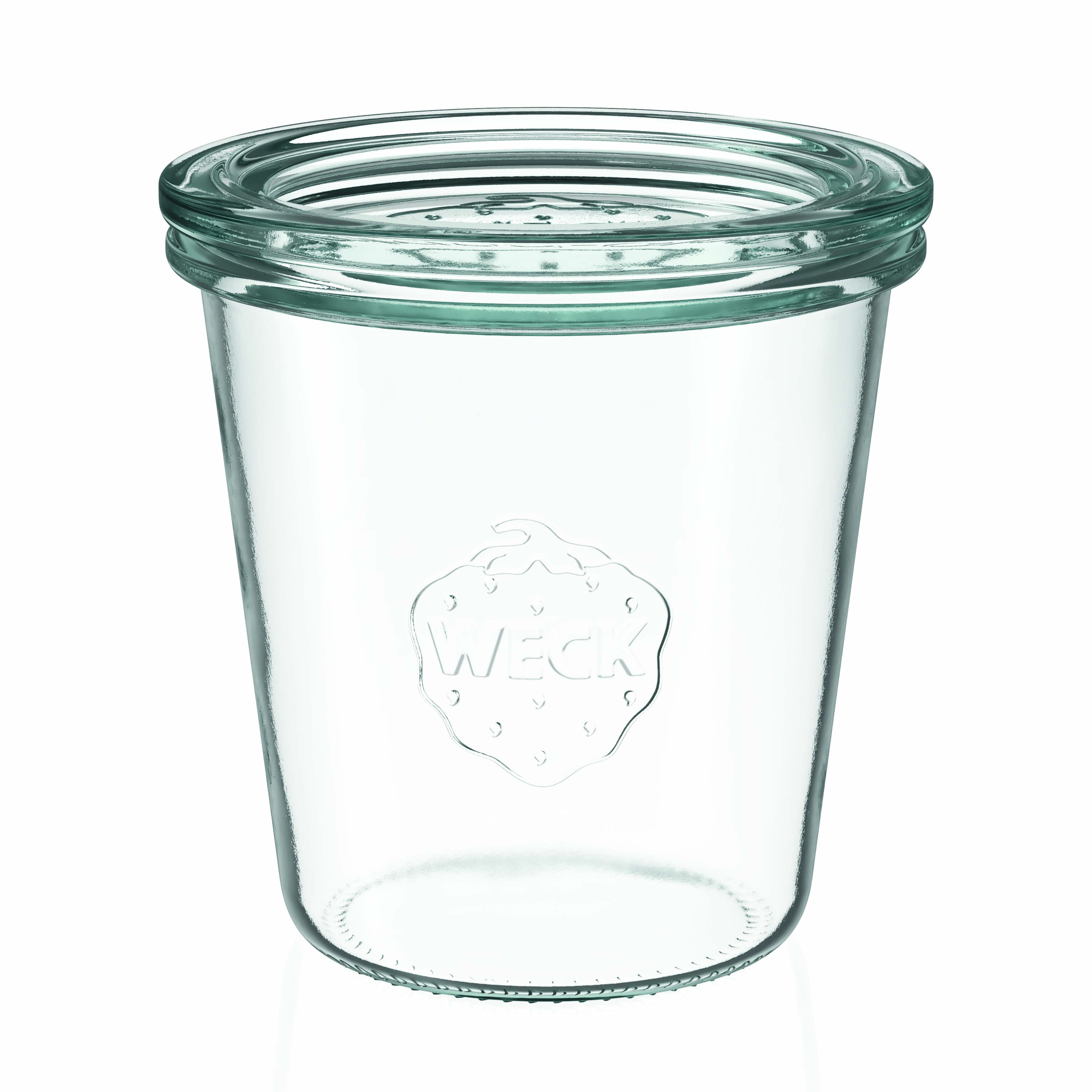 6x 290 ml visoka WECK-staklenka za stavljanje naopako sa staklenim poklopcem RR 80