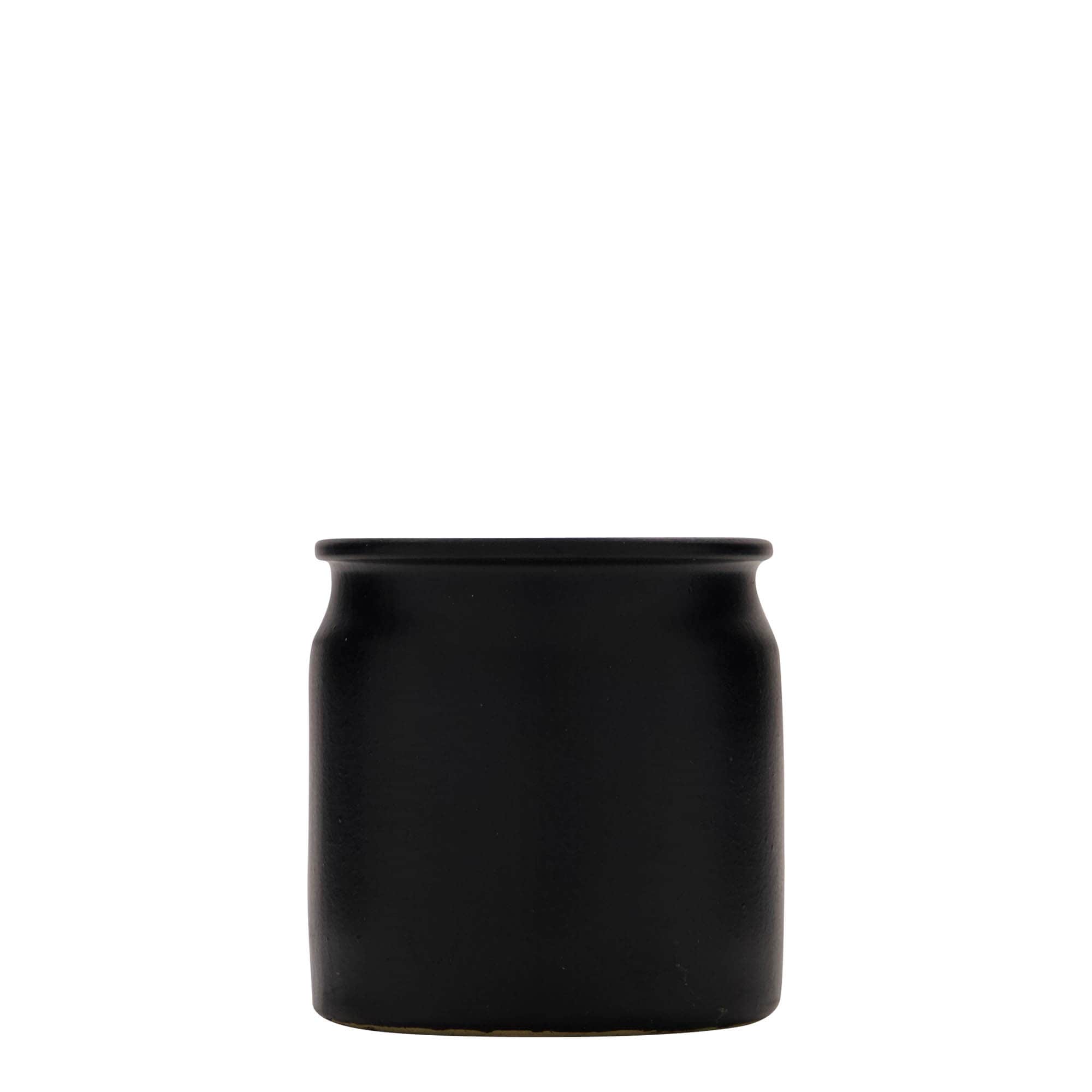 160 ml lonac od kamene keramike, keramika, crni, otvor: pluta