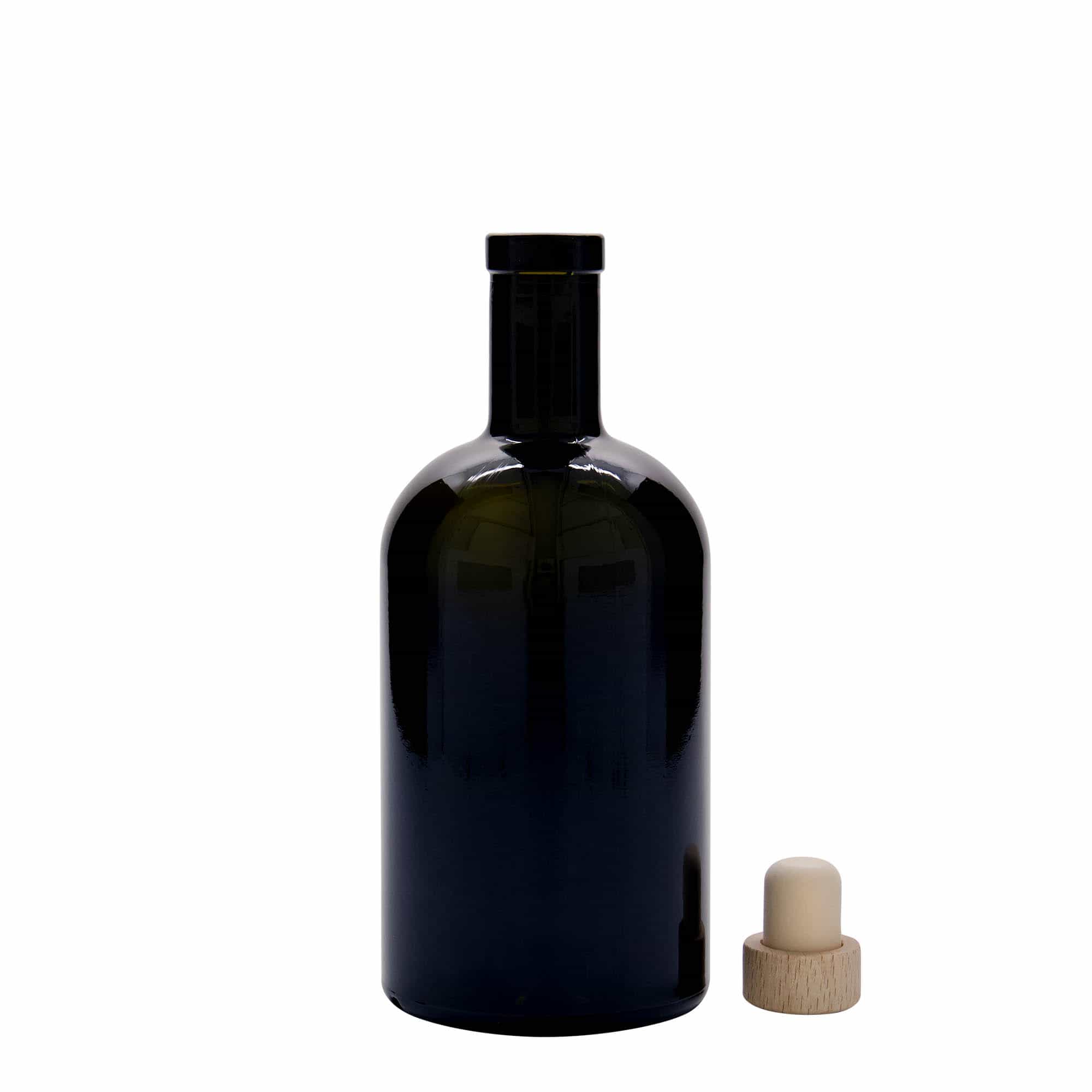 500 ml staklena boca 'Farmacia', antikno zelena, otvor: pluta