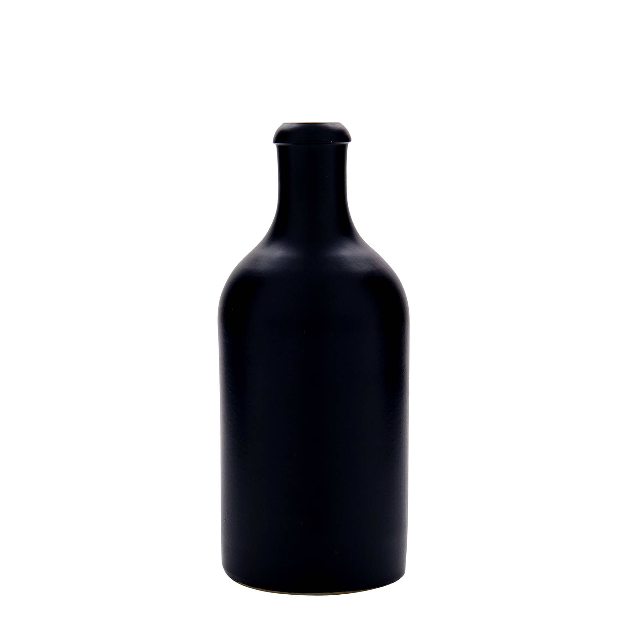 500 ml glineni vrč, kamenina, crni, otvor: pluta