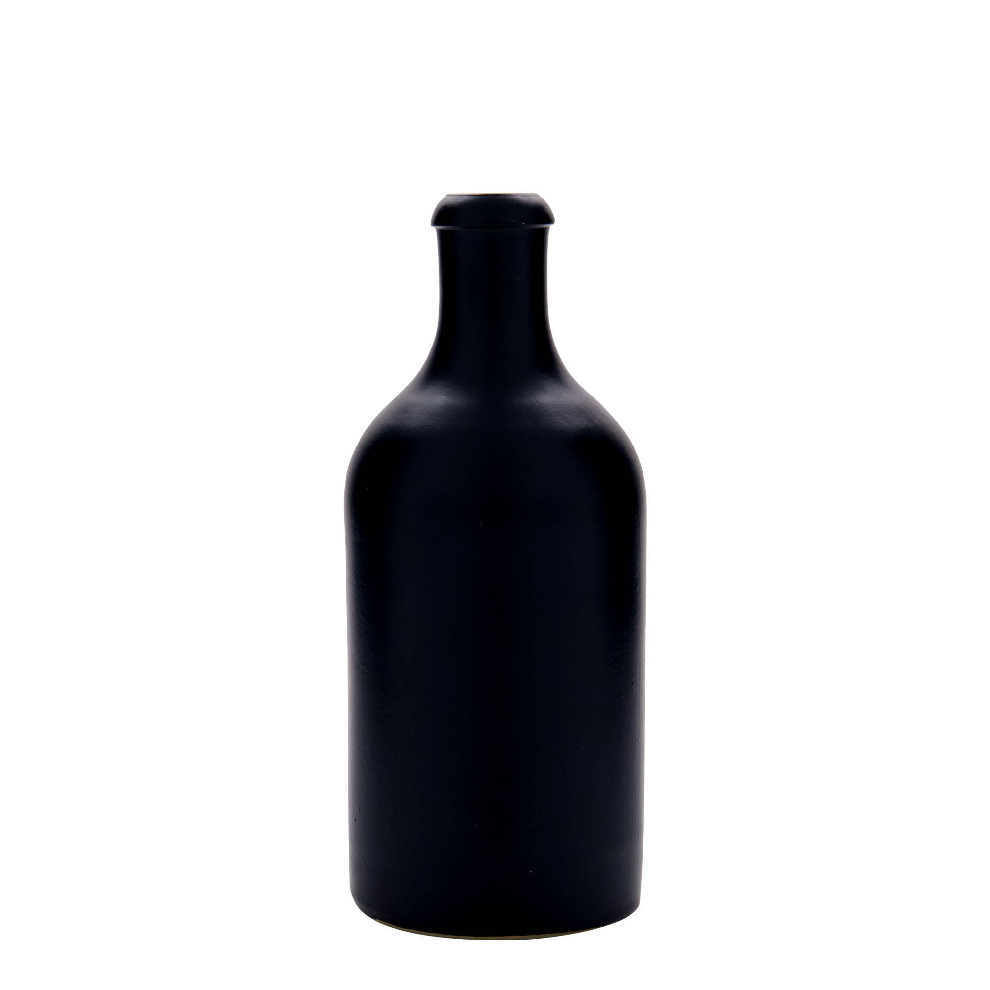 500 ml glineni vrč, kamenina, crni, otvor: pluta