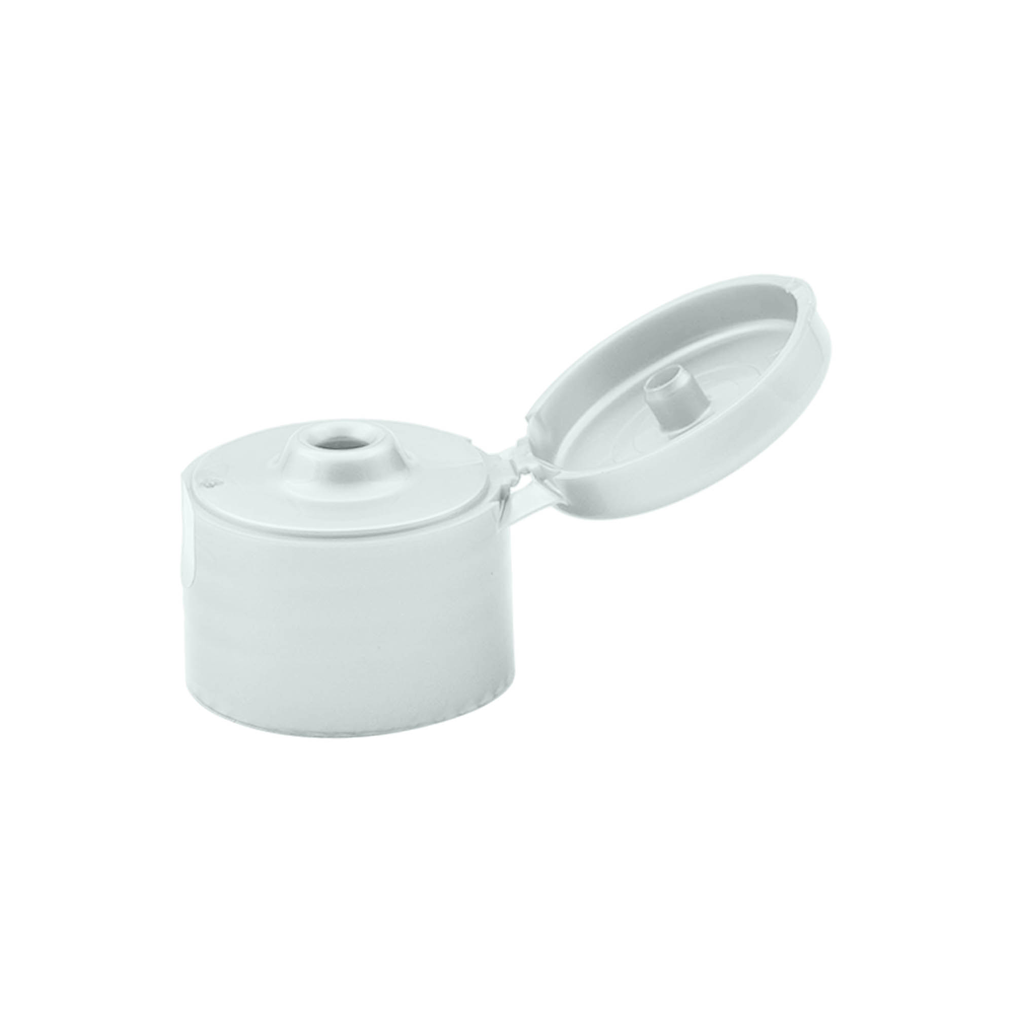 Zatvarač s navojem s preklopnim šarkama, PP plastika, srebrna, za otvor: 24/410 Zatvarač s navojem s preklopnim šarkama, PP plastika, srebrna, za otvor: 24/410