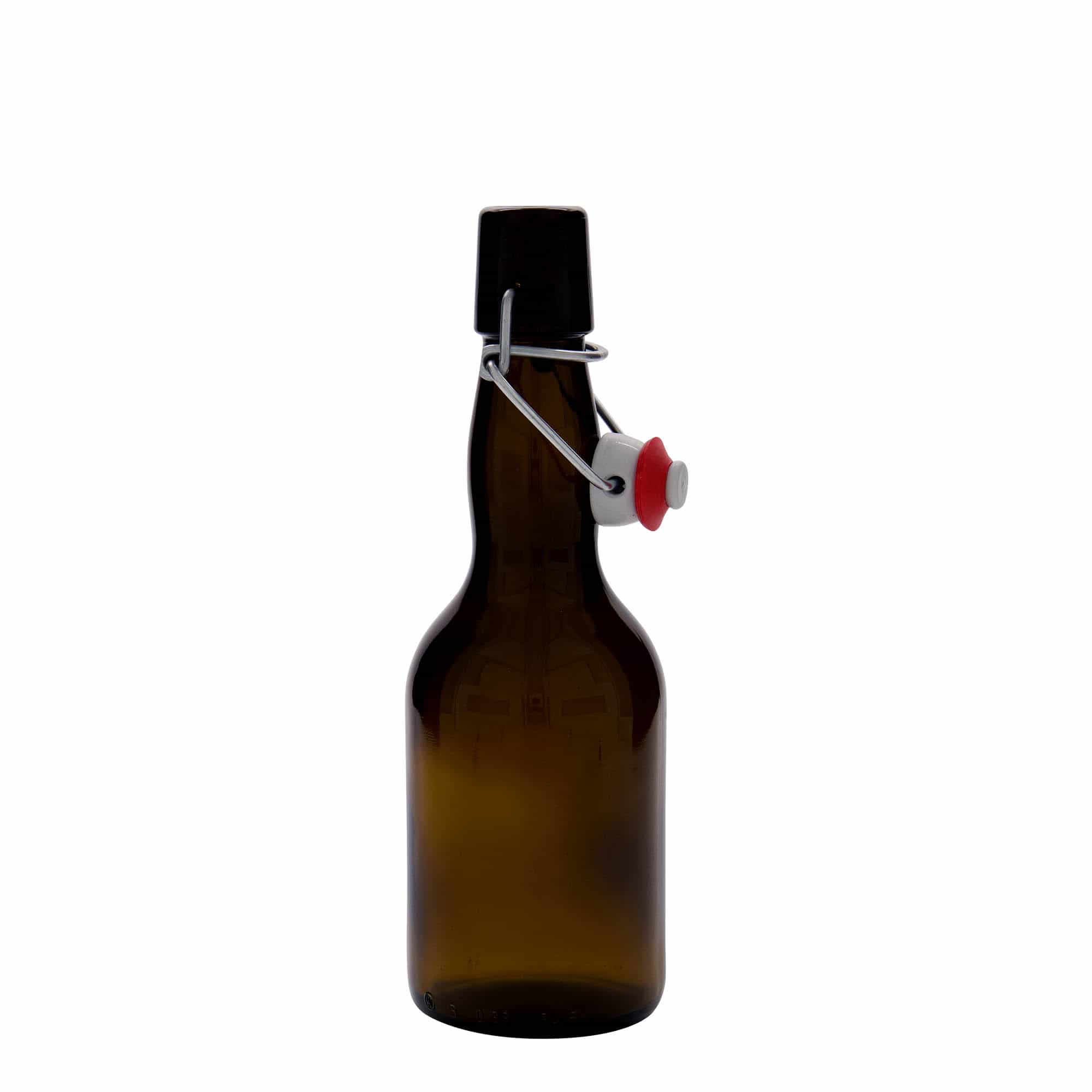 330 ml boca piva s grlom, staklo, smeđa, otvor: zatvarač s kopčom