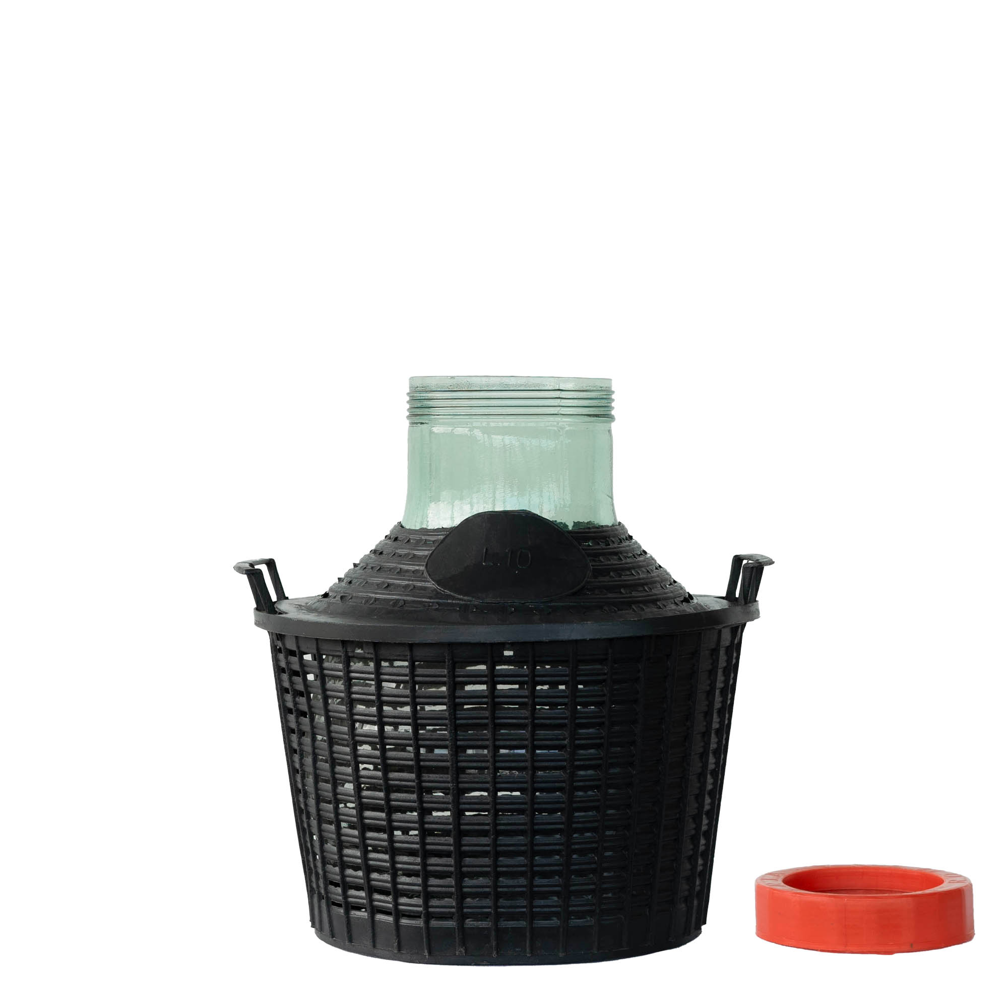 10 l boca s balonom širokog grla, staklena, grlo: navojni zatvarač