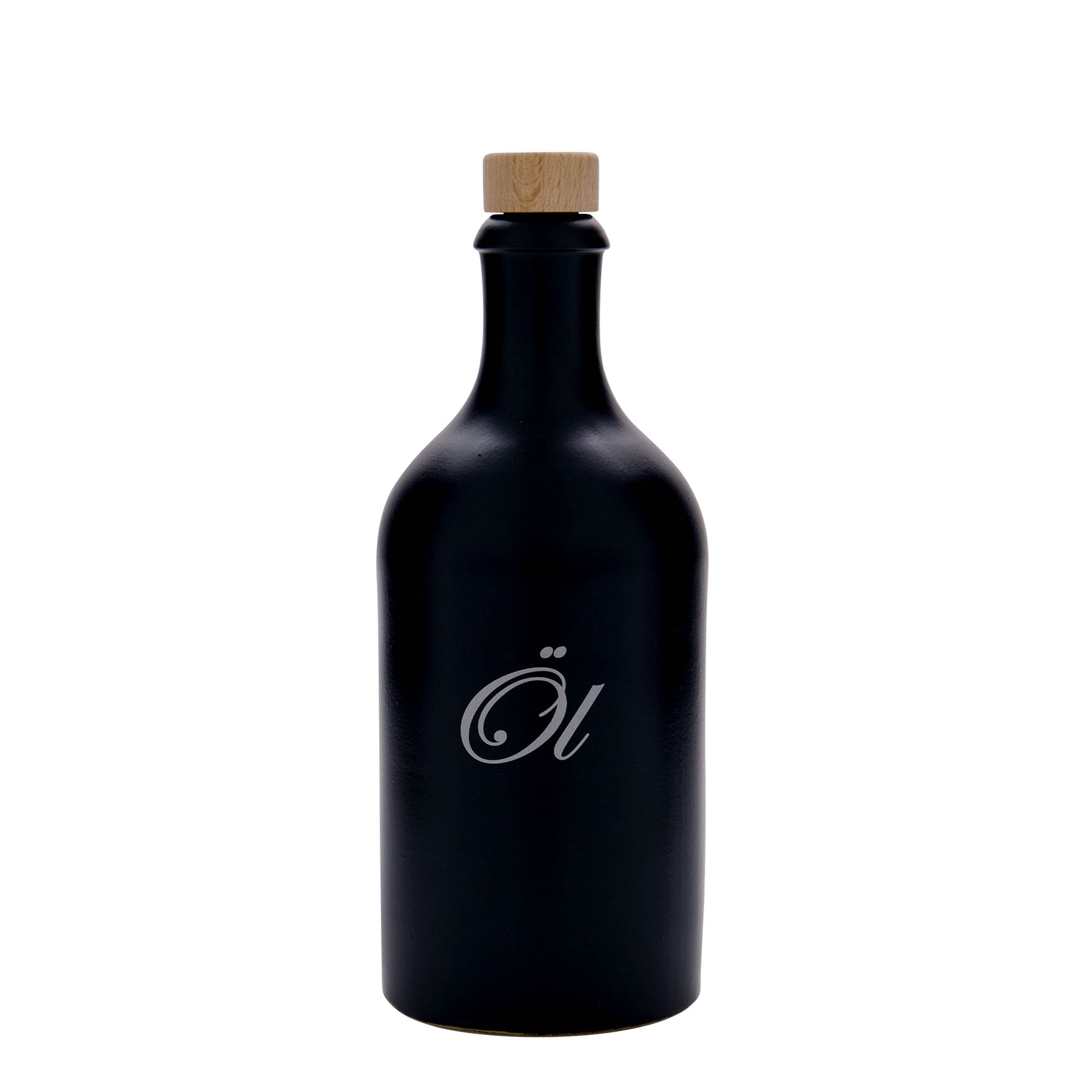 500 ml glineni vrč, motiv: ulje, kamenina, crni, otvor: pluta 500 ml glineni vrč, motiv: ulje, kamenina, crni, otvor: pluta
