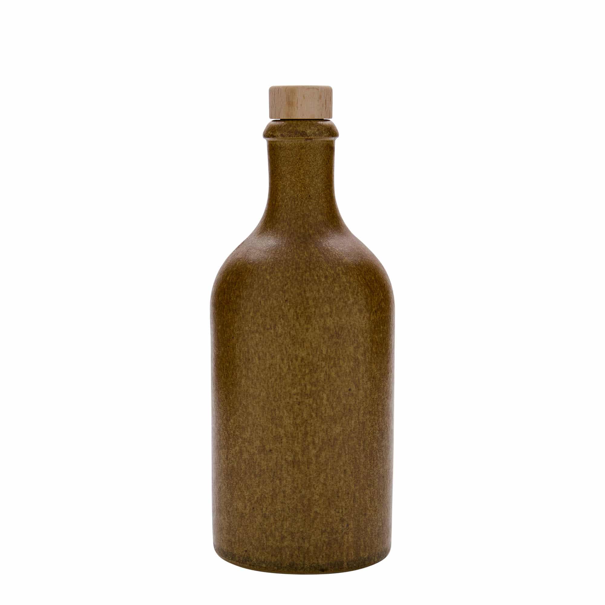 Glineni vrč 500 ml, keramika, smeđe-kristalni, otvor: pluteni čep