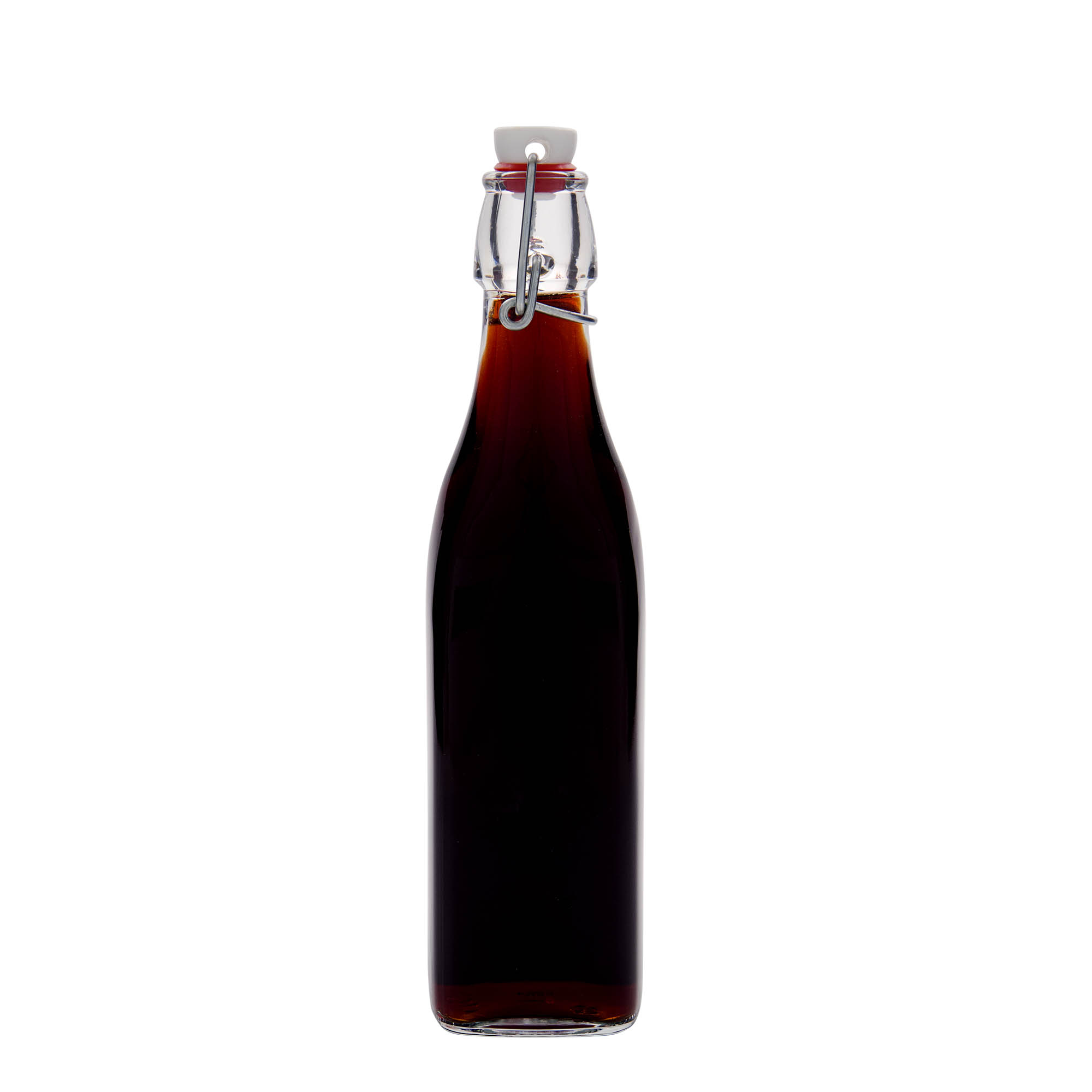 500 ml staklena boca 'Swing, kvadratna, grlo: zatvarač s kopčom'