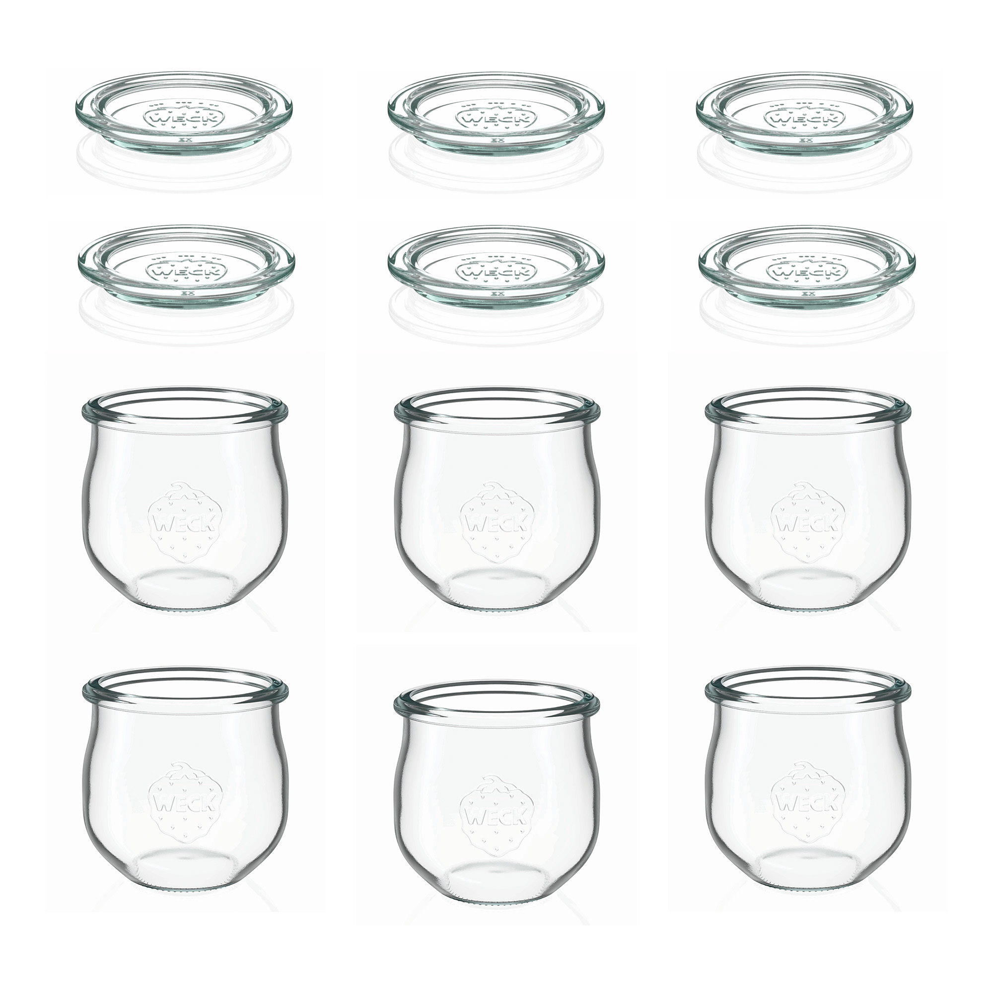 6x 370 ml WECK-tulipan staklenka sa staklenim poklopcem RR 80