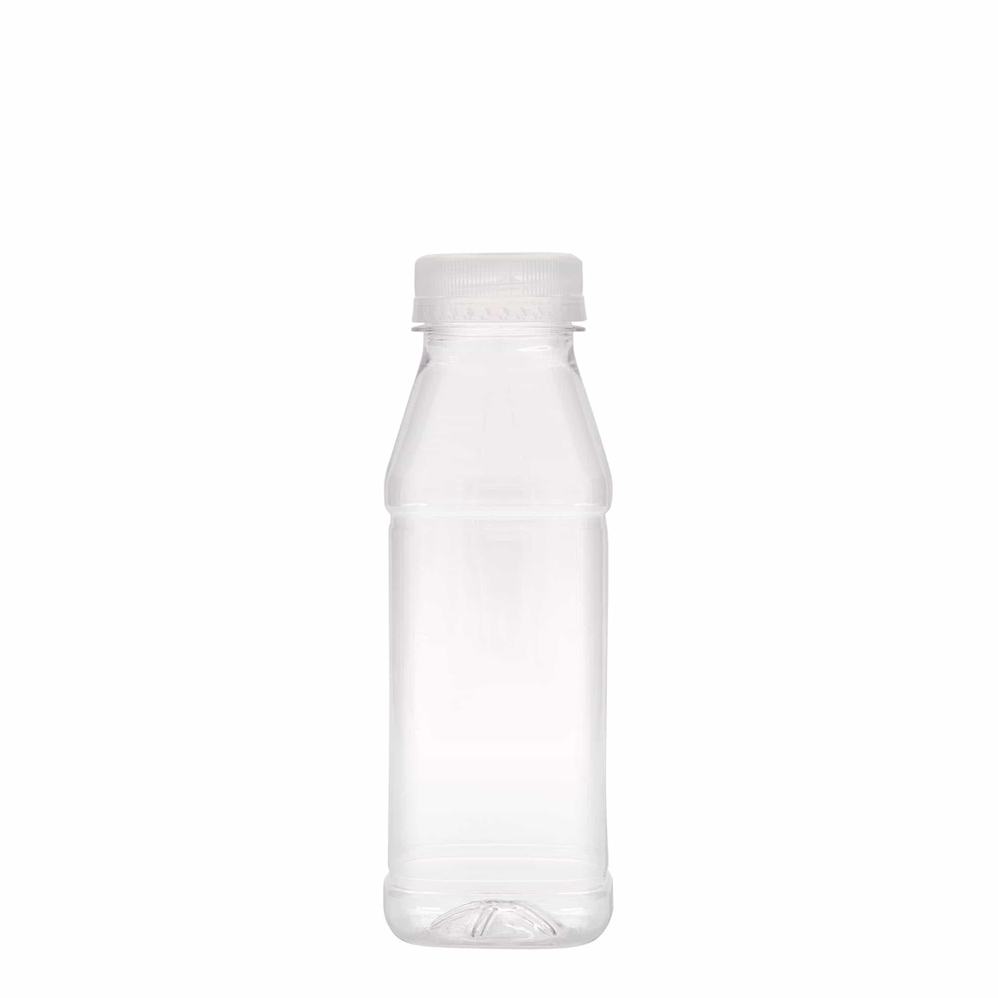 330 ml PET boca 'Milk and Juice Carré', četvrtasta, plastika, grlo: 38 mm