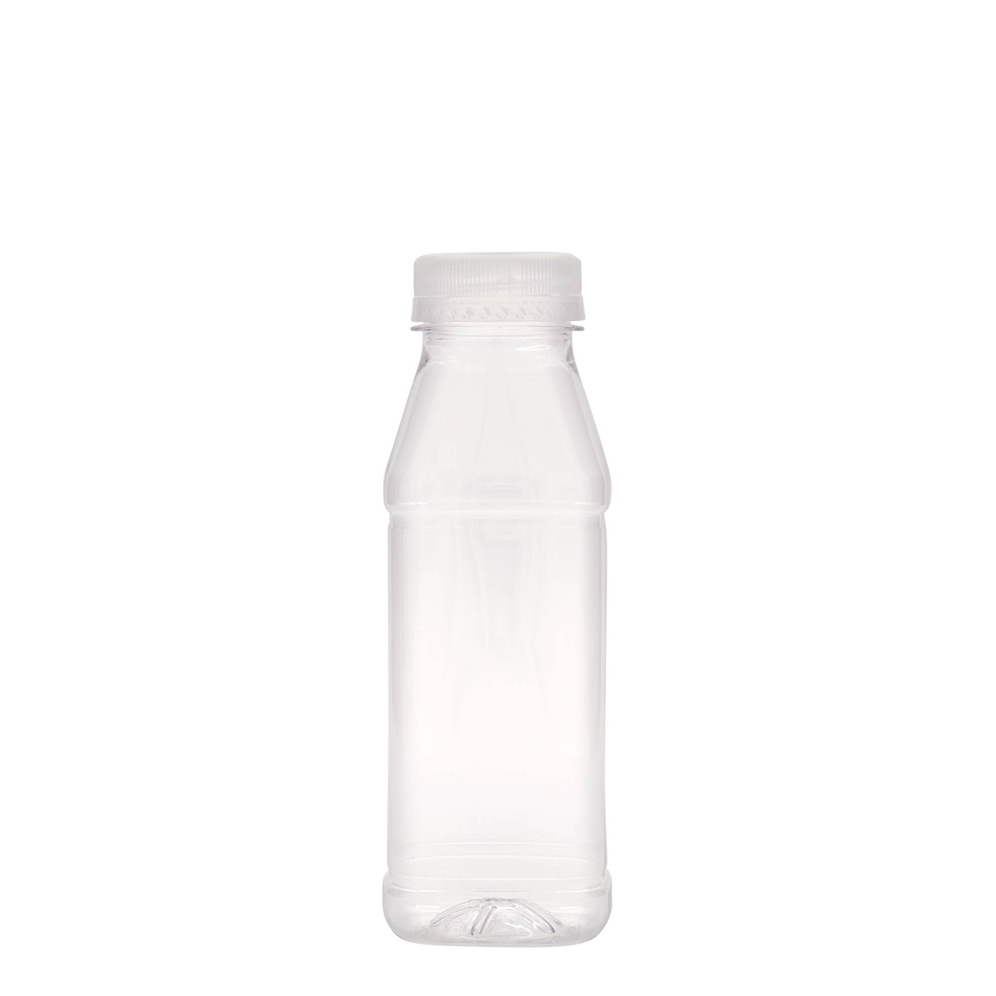 330 ml PET boca 'Milk and Juice Carré', četvrtasta, plastika, grlo: 38 mm