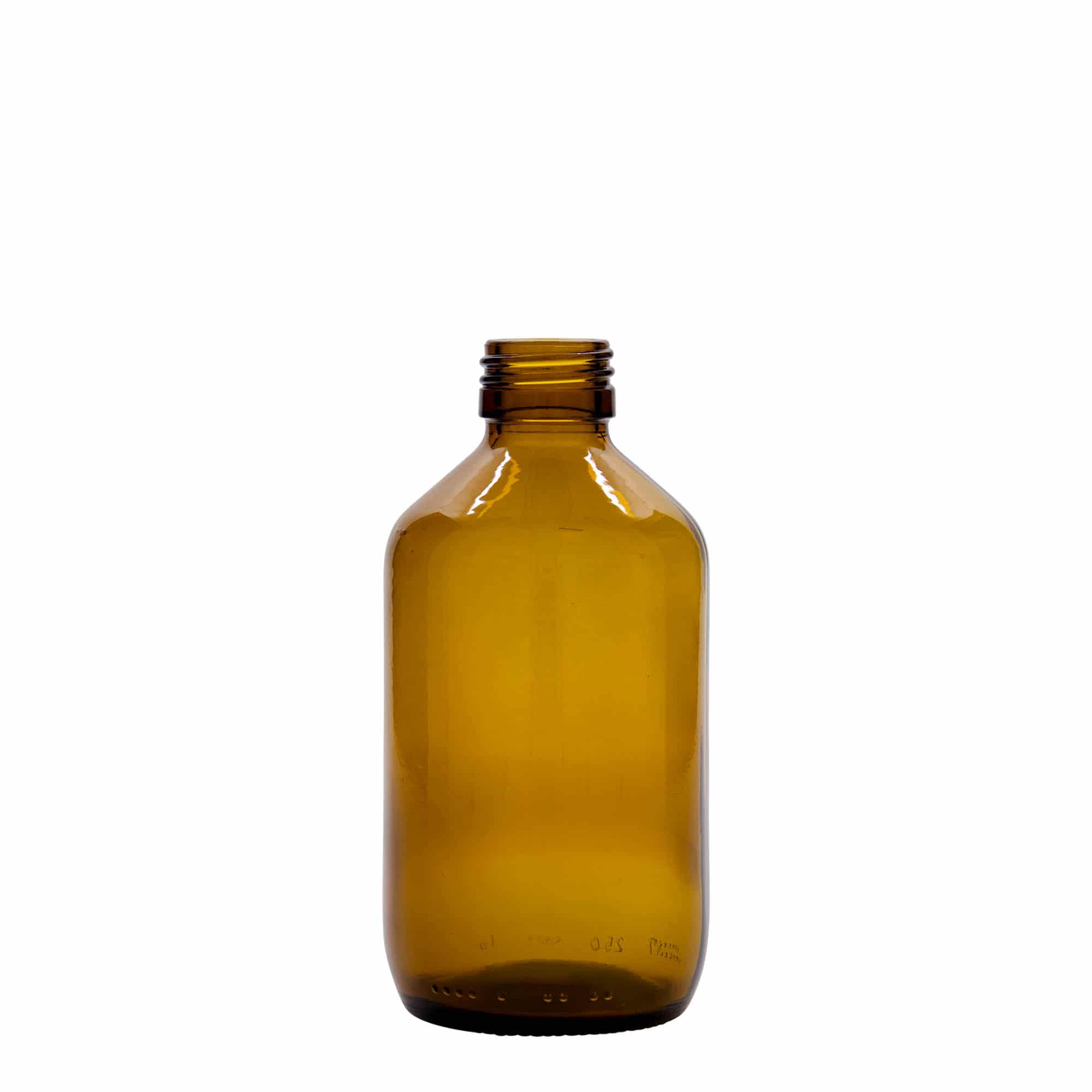 Farmaceutska boca 250 ml, smeđa, staklo, otvor: PP 28 Farmaceutska boca 250 ml, smeđa, staklo, otvor: PP 28