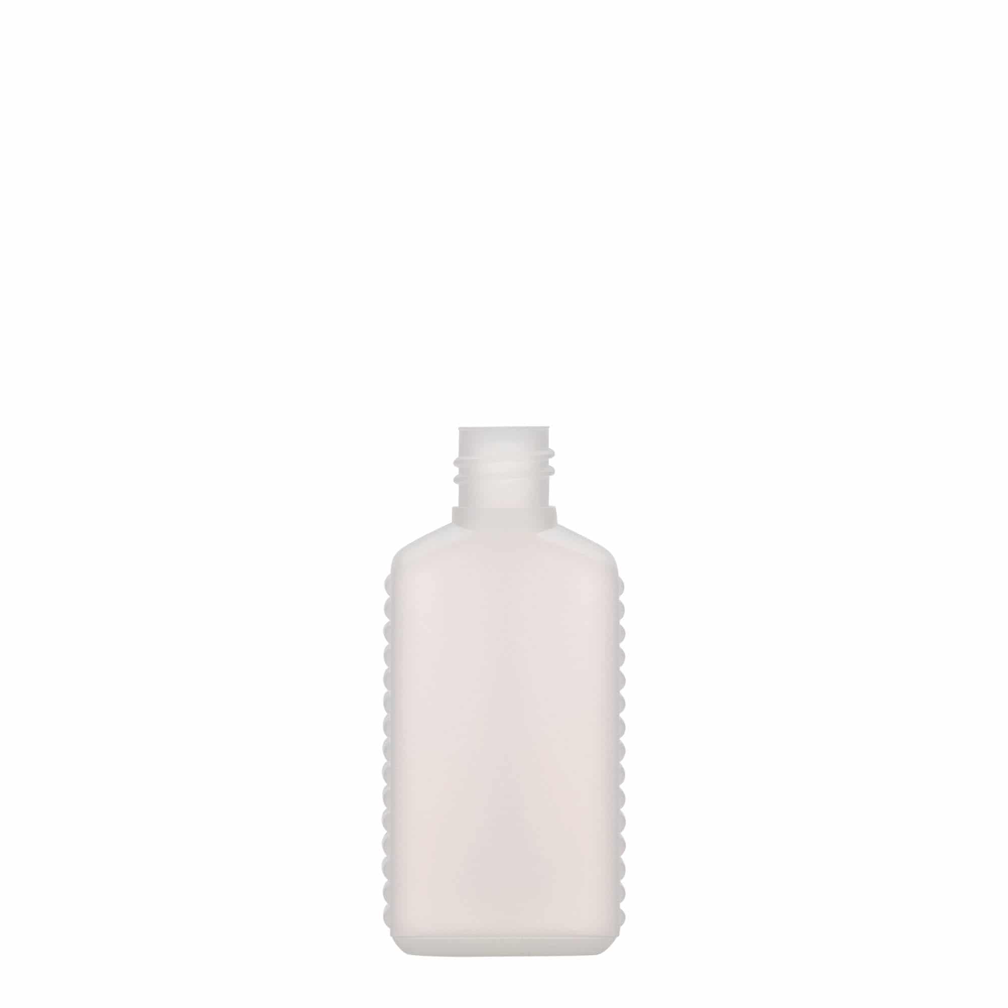 Kanistar boca s uskim grlom 50 ml, pravokutna, HDPE plastika, prirodna, otvor: DIN 18 Kanistar boca s uskim grlom 50 ml, pravokutna, HDPE plastika, prirodna, otvor: DIN 18