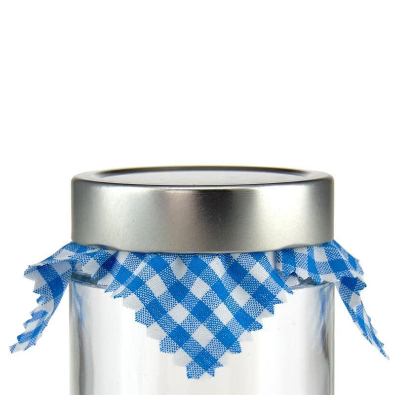 Tkanina podmetač karo uzorka 12x12, kvadratni, tekstil, plava, grlo: TO38-TO53