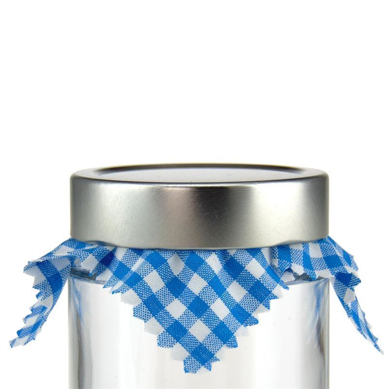Tkanina podmetač karo uzorka 12x12, kvadratni, tekstil, plava, grlo: TO38-TO53