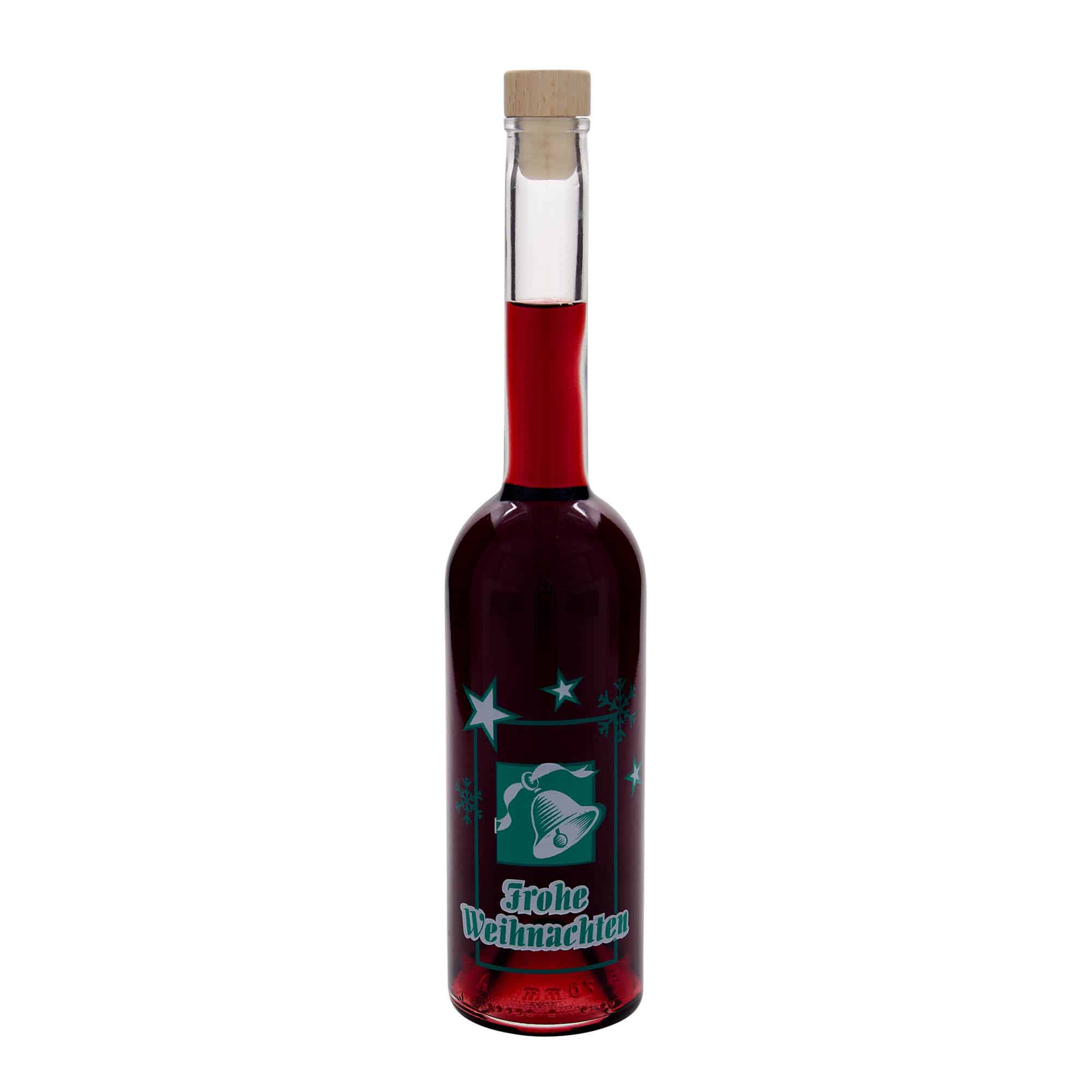 500 ml staklena boca 'Opera', motiv: Sretan Božić, grlo: čep