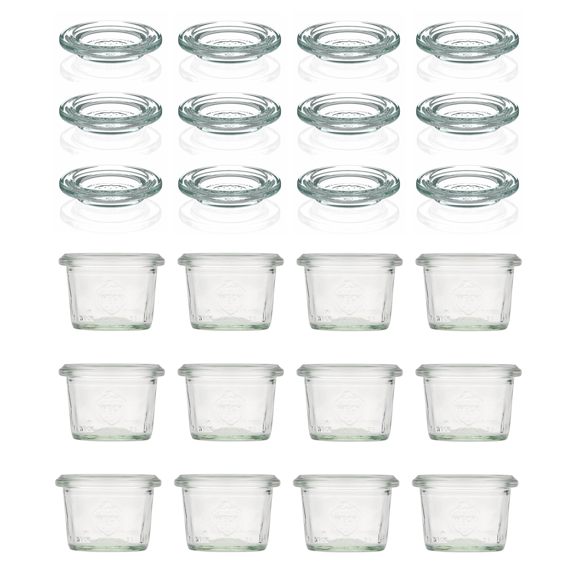 12x 35 ml WECK-staklenka za stavljanje naopako sa staklenim poklopcem RR 40