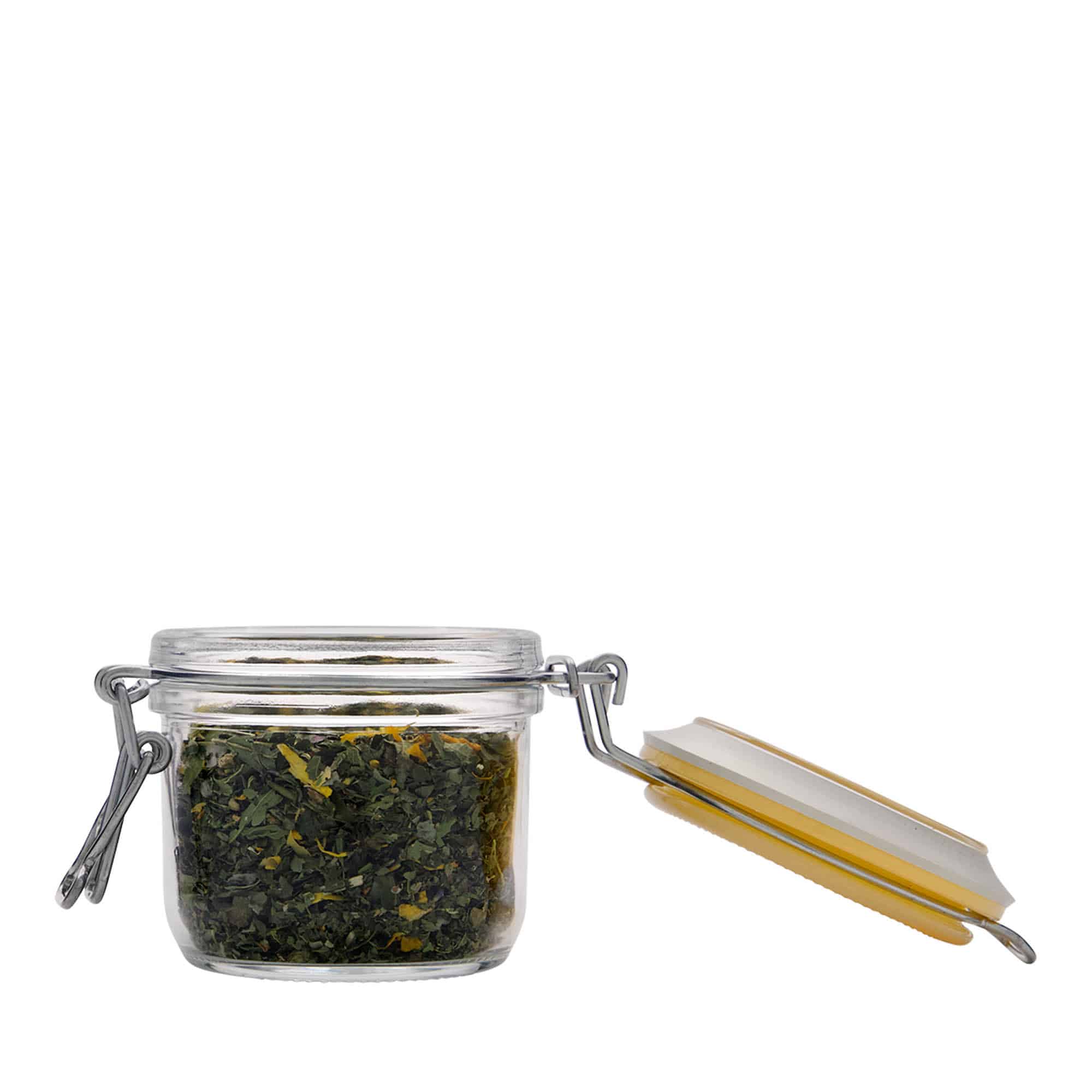 200 ml staklena tegla s žičanim zatvaračem 'Fido', žuta, otvor: žičani zatvarač