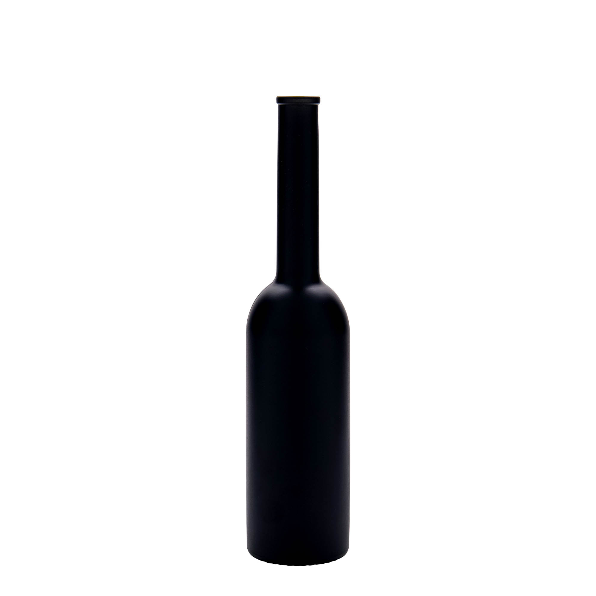 200 ml staklena boca 'Opera', crna, grlo: pluta